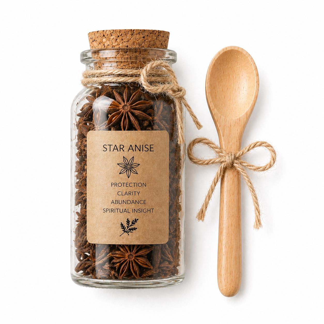 Spell Jar + Spoon | Star Anise | Dried, Cut & Sifted | Illicium Verum | 50ML