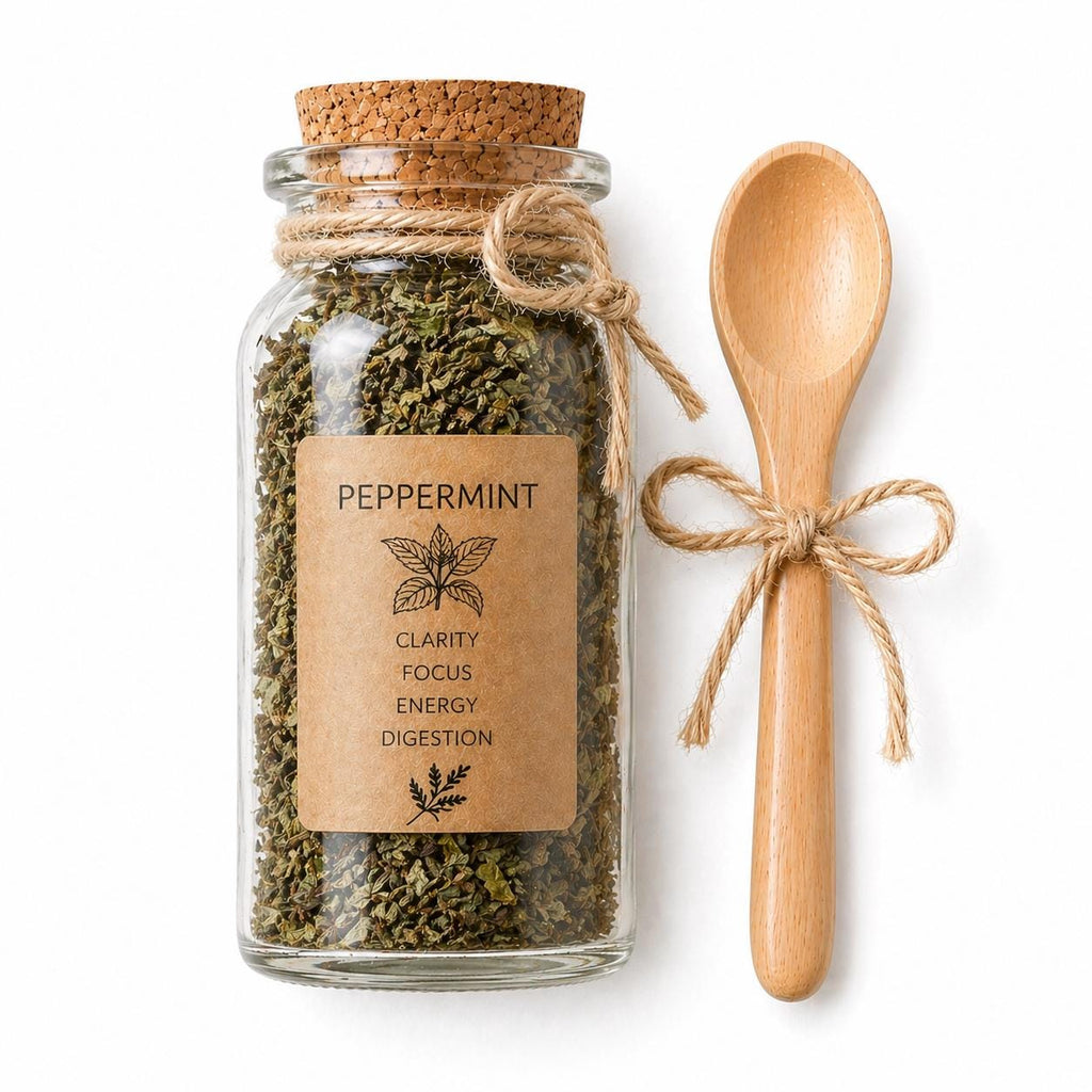 Spell Jar + Spoon | Peppermint | Dried, Cut & Sifted | Mentha Piperita | 50ML
