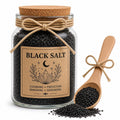 Herb Spell Jar + Spoon | Black Salt | Dried, Cut & Sifted | Kala Namak | 50ML