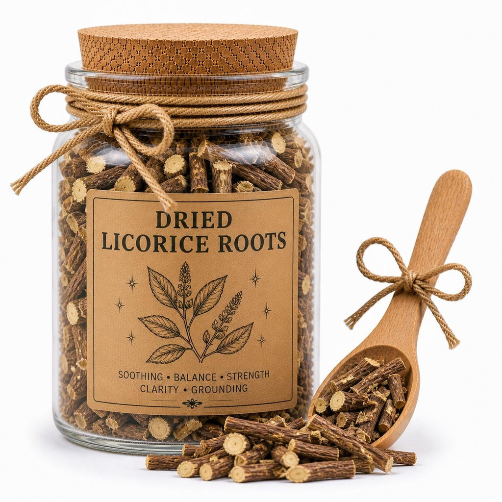Herb Spell Jar + Spoon | Licorice Root | Dried, Cut & Sifted | Glycyrrhiza Glabra | 50ML
