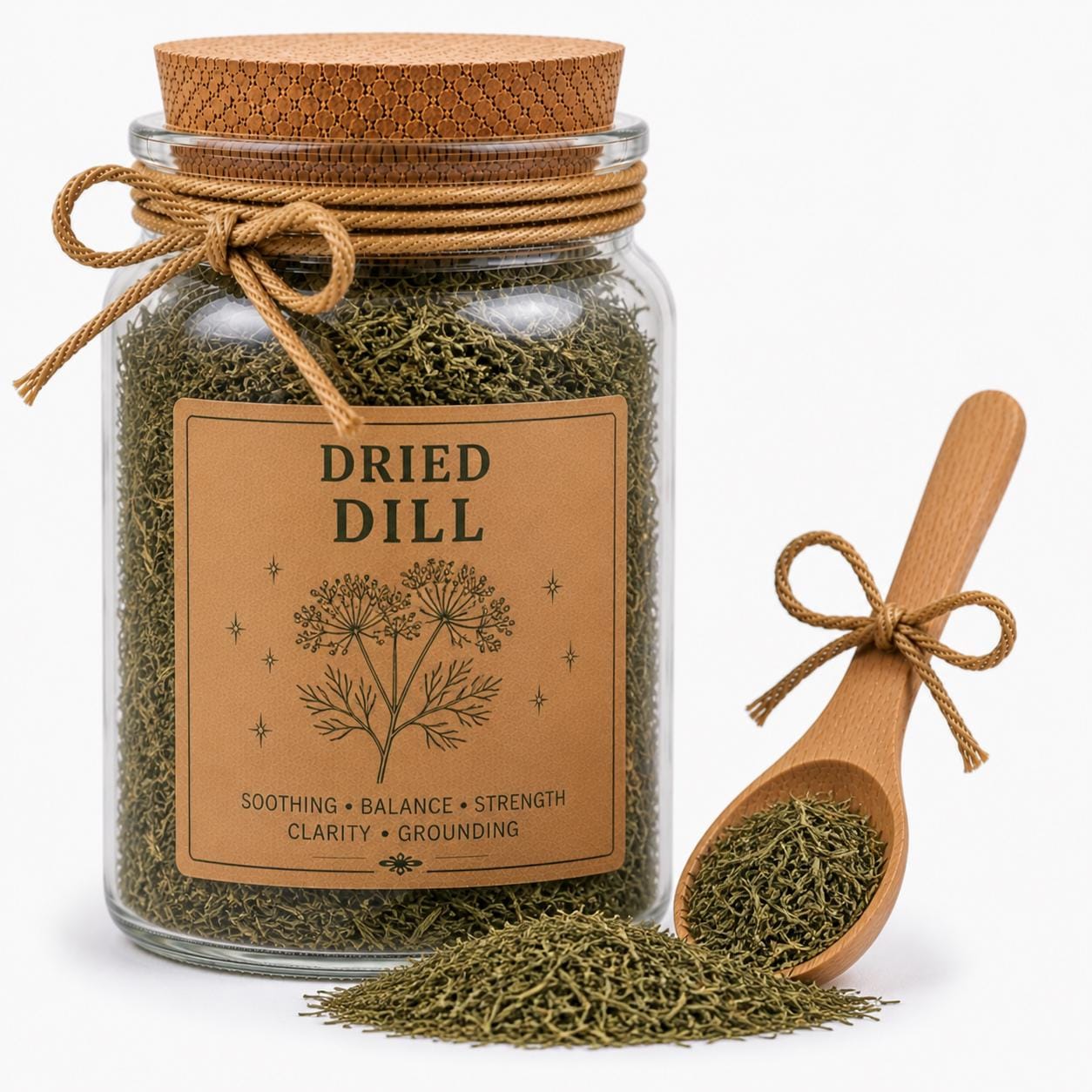 Herb Spell Jar + Spoon | Dill | Dried, Cut & Sifted | Anethum Graveolens | 50ML