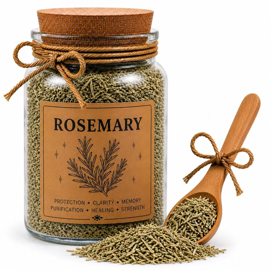 Herb Spell Jar + Spoon | Rosemary | Dried, Cut & Sifted | Salvia Rosmarinus | 50ML