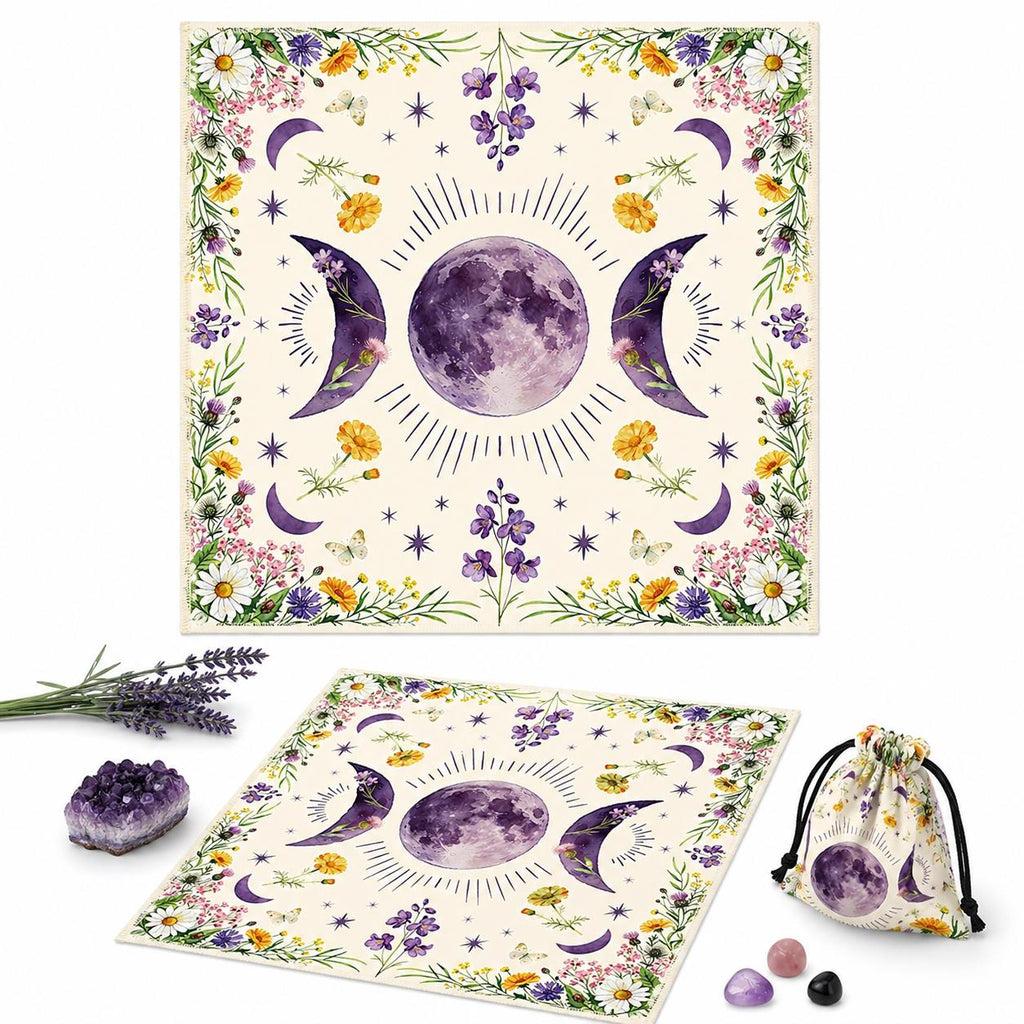 XL Witch Alter | Mantle | Ritual | Divination | Tarot Cloth | Wildflower Moon Phase