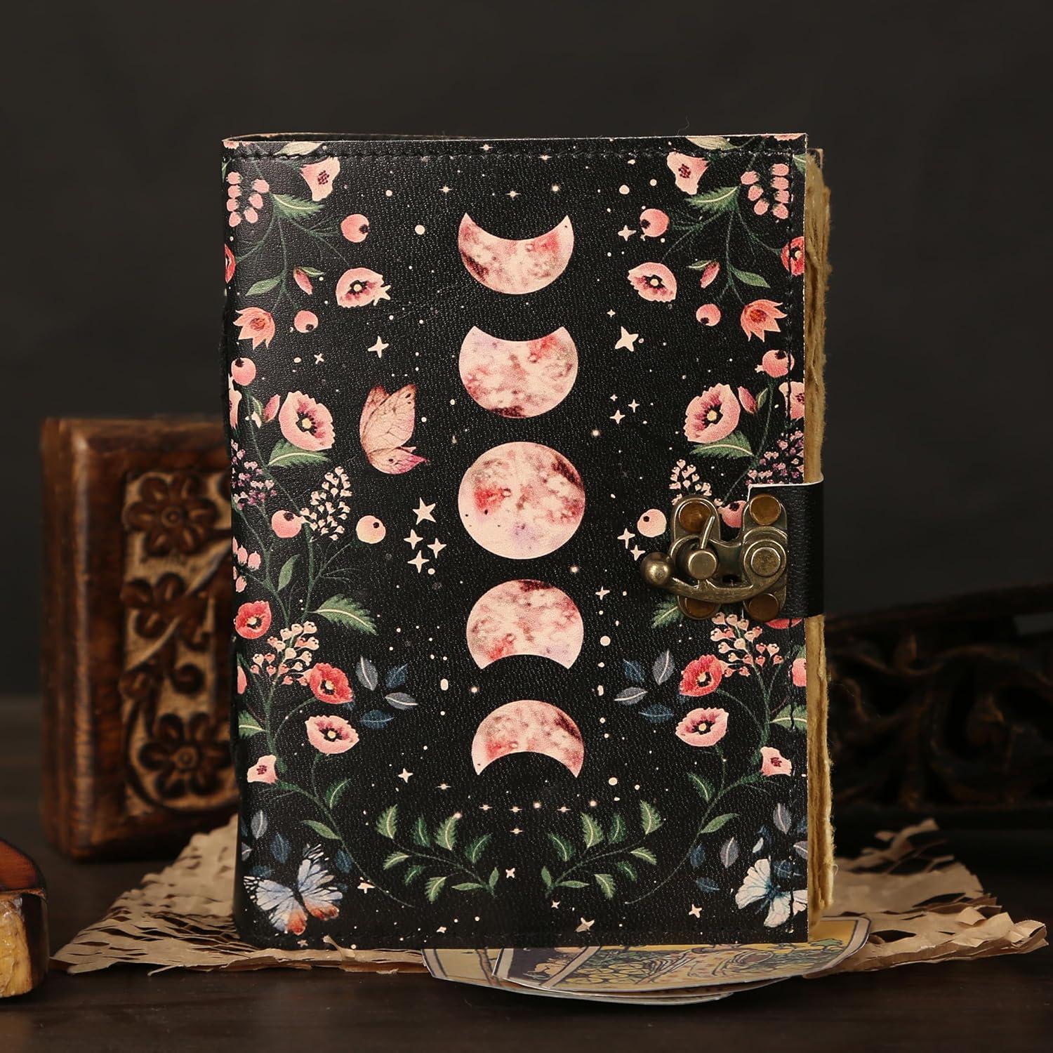 Witch Feather Quill Pen + Notebook Set | Vintage Journal | Book | Moon Phase