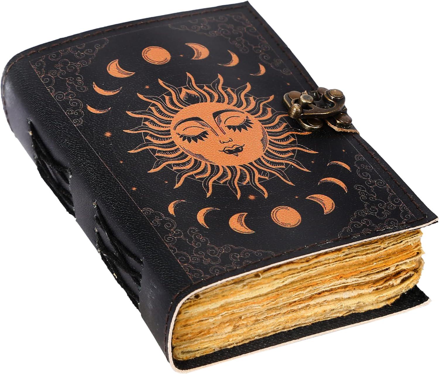 Witch Feather Quill Pen + Notebook Set | Vintage Journal | Book | Sun & Moon