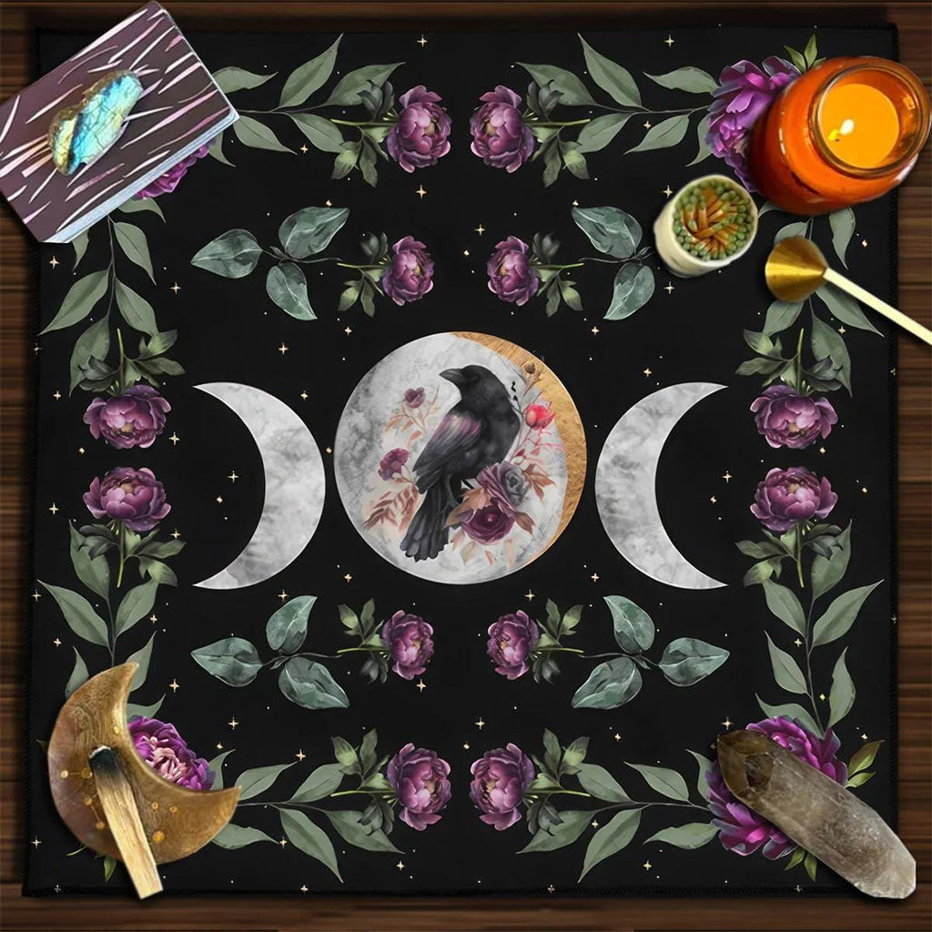 XL Witch Alter | Mantle | Ritual | Divination | Tarot Cloth | Raven Moon