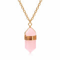Rose Quartz Gold Chain | Pendant Necklace | Crystal | Love + Compassion | Point Pendant