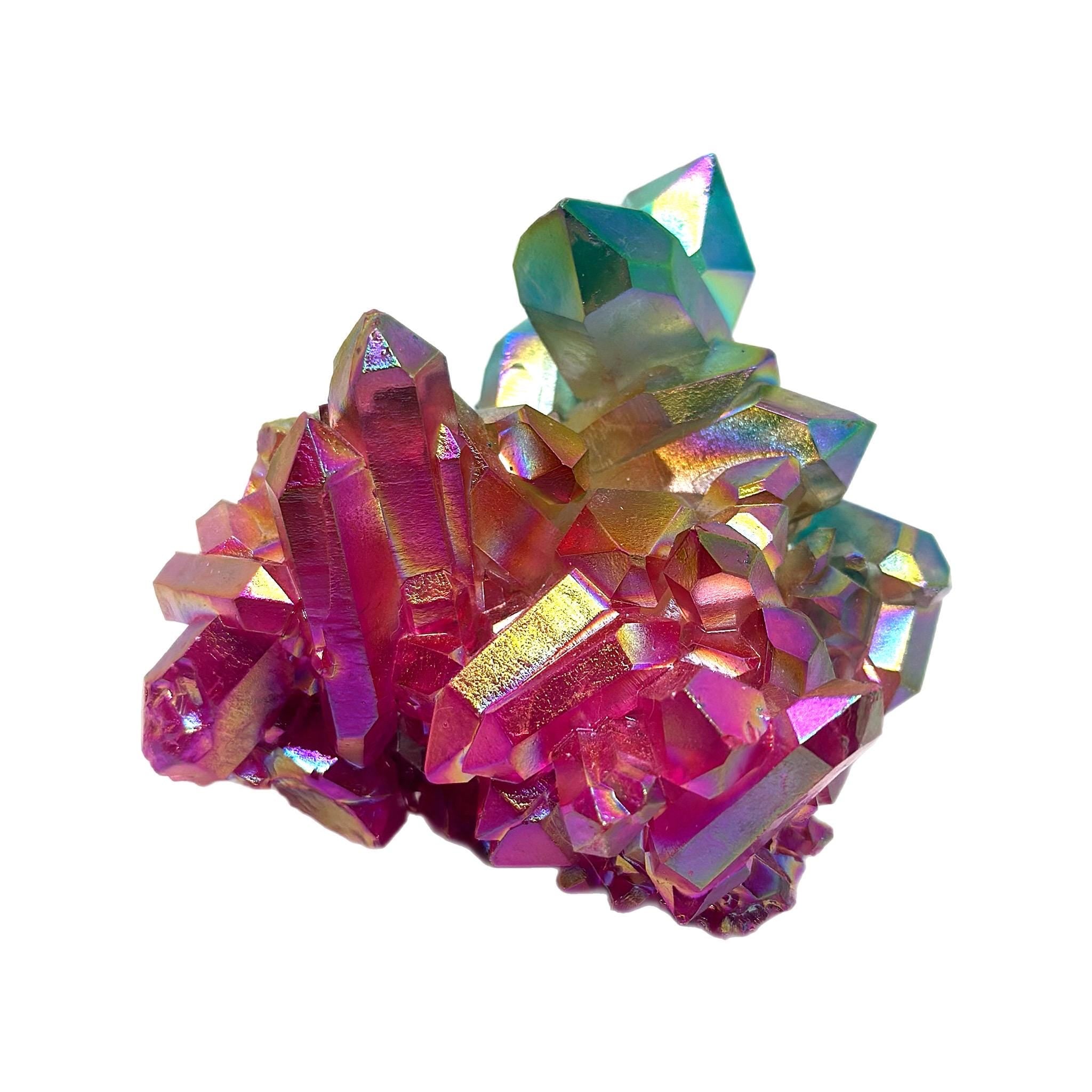 Crystal + Rocks | Rainbow Aura | Clear Quartz Mega Cluster | 4inch