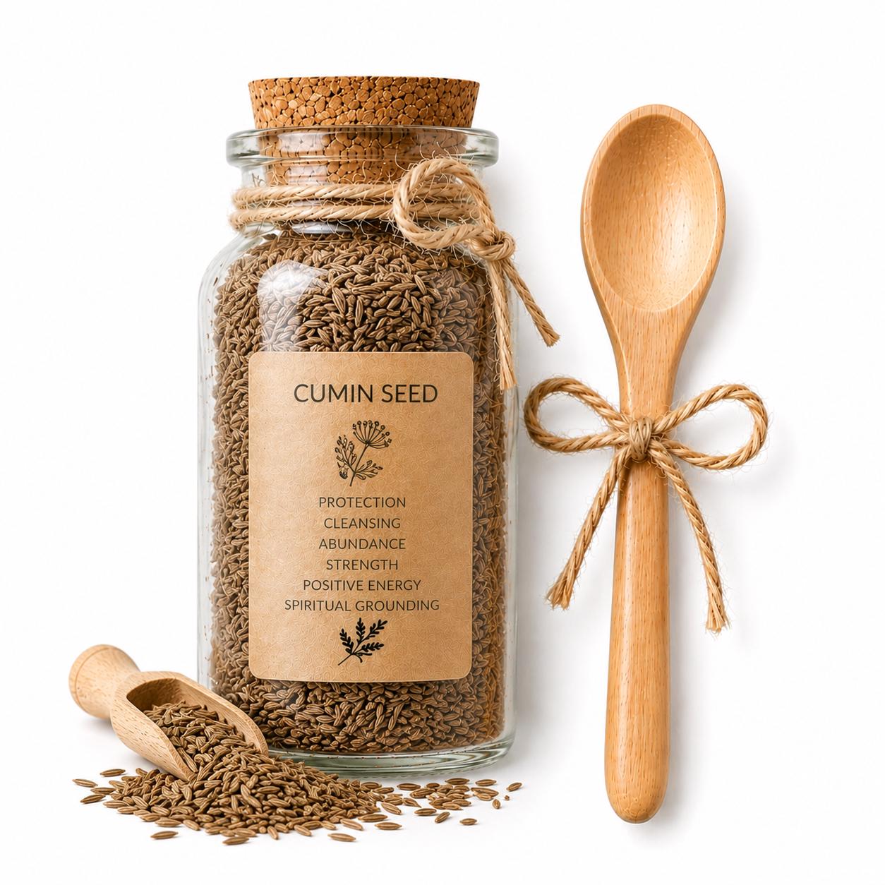 Herb Spell Jar + Spoon | Cumin Seed | Dried, Cut & Sifted | Cuminum Cyminum | 50ML