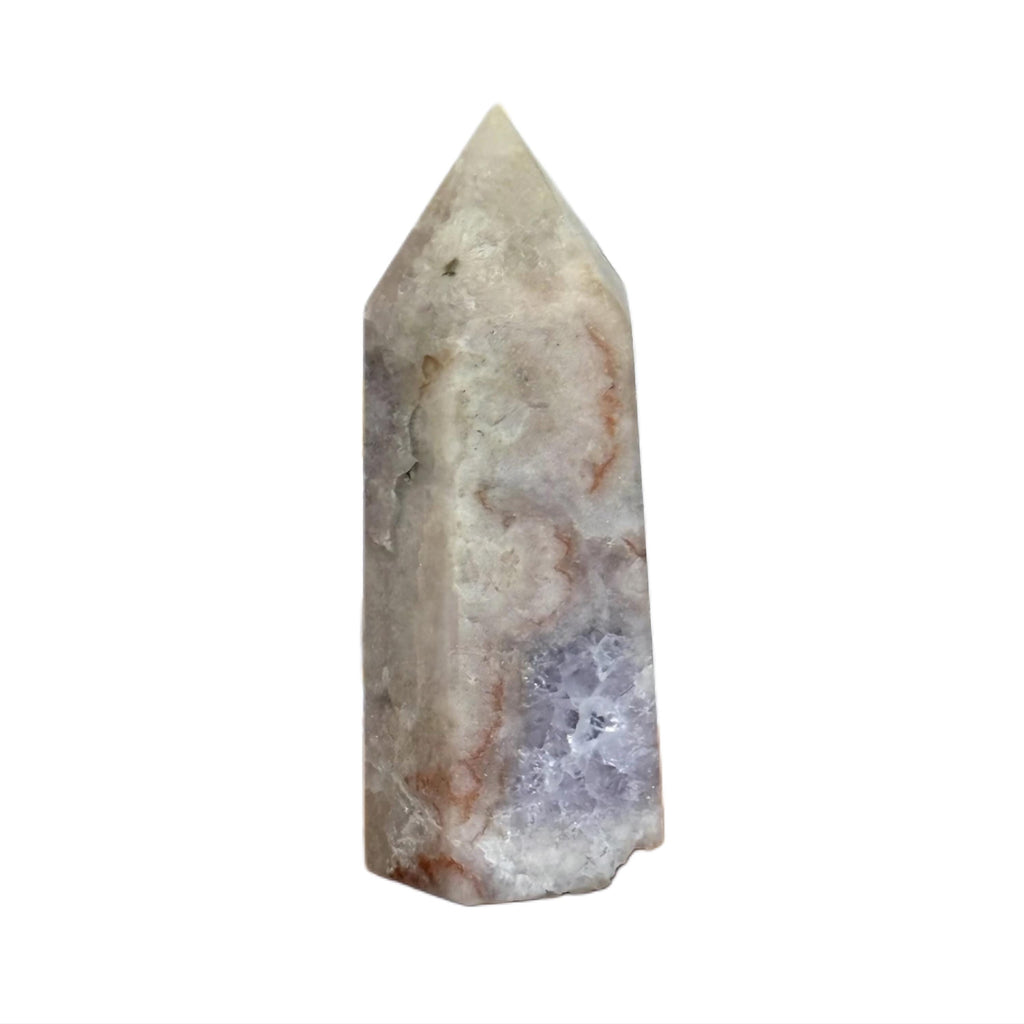 Crystal + Rocks| Beautiful | Pink Amethyst + Purple Flower Agate Tower | 3inch