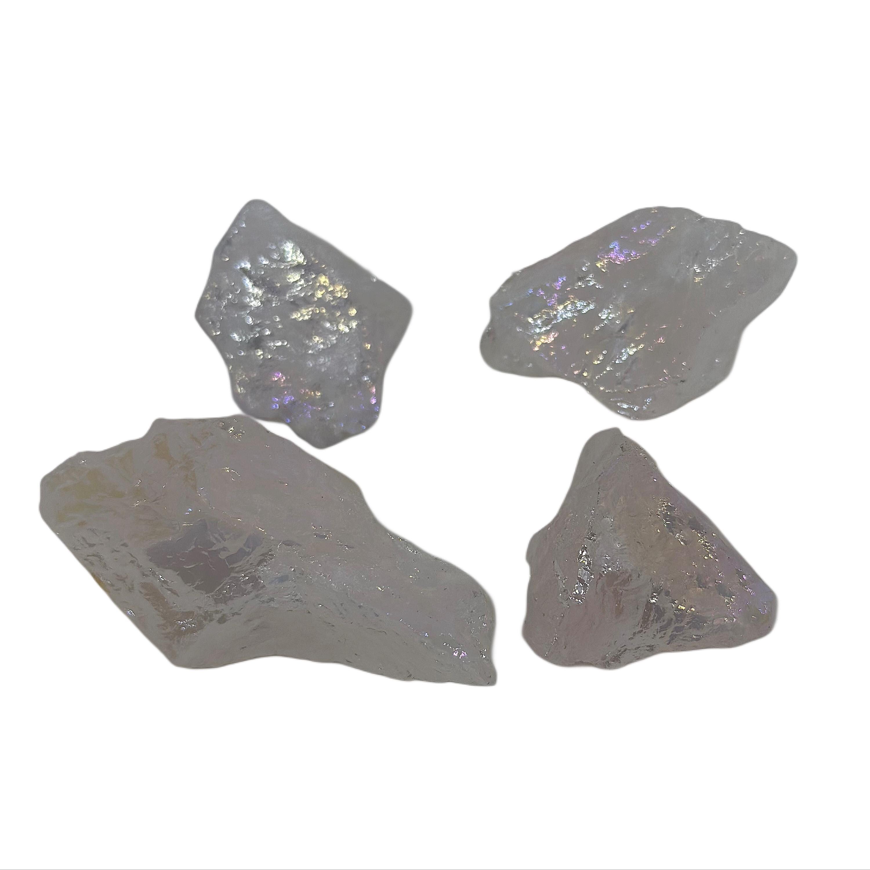Crystal + Rocks| Bundle of 4 | Angel Aura | Raw Rose Quartz  | 1inch
