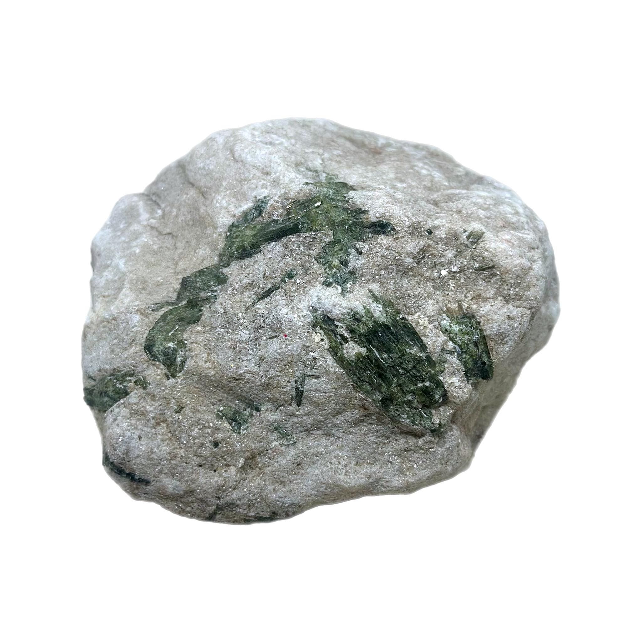 Crystal + Rocks | Raw | Green Tourmaline on Quartz | 4inch