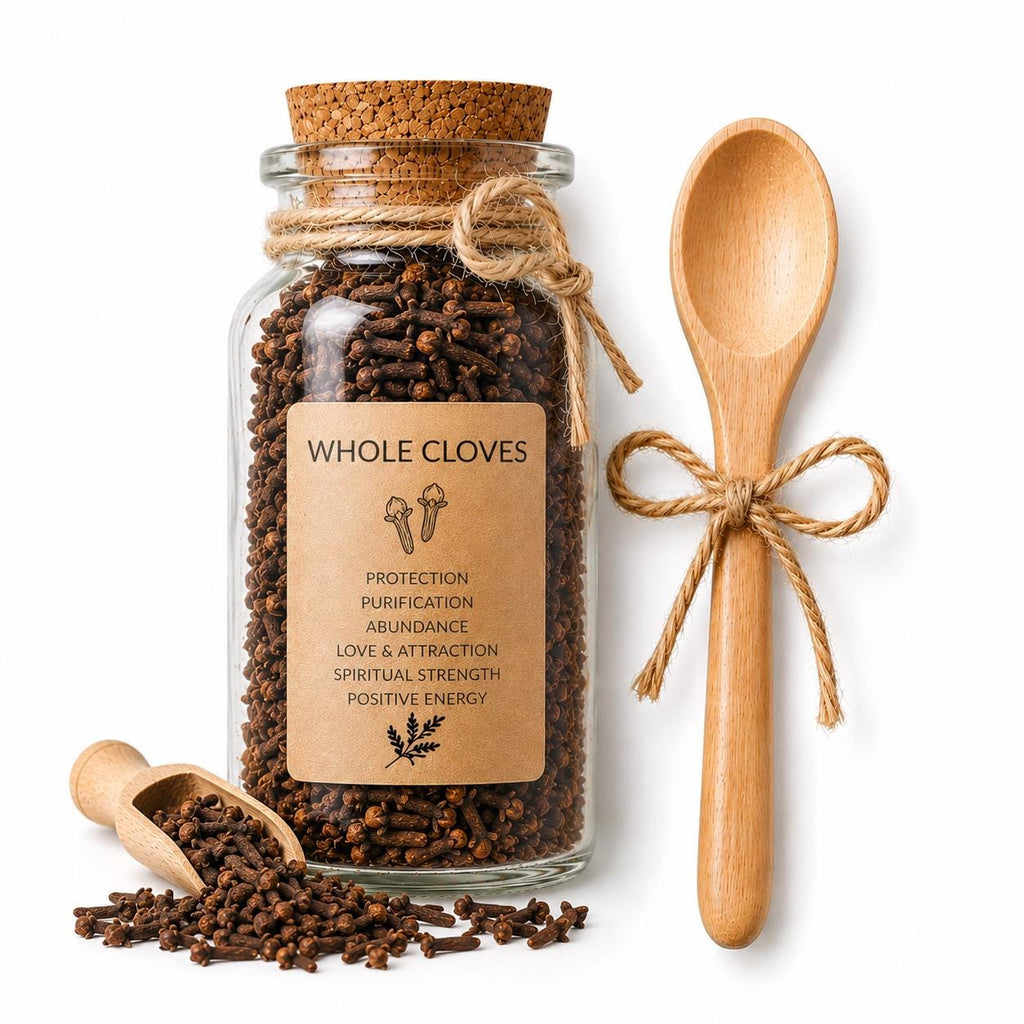 Herb Spell Jar + Spoon | Whole Cloves | Dried, Cut & Sifted | Syzygium Aromaticum | 50ML