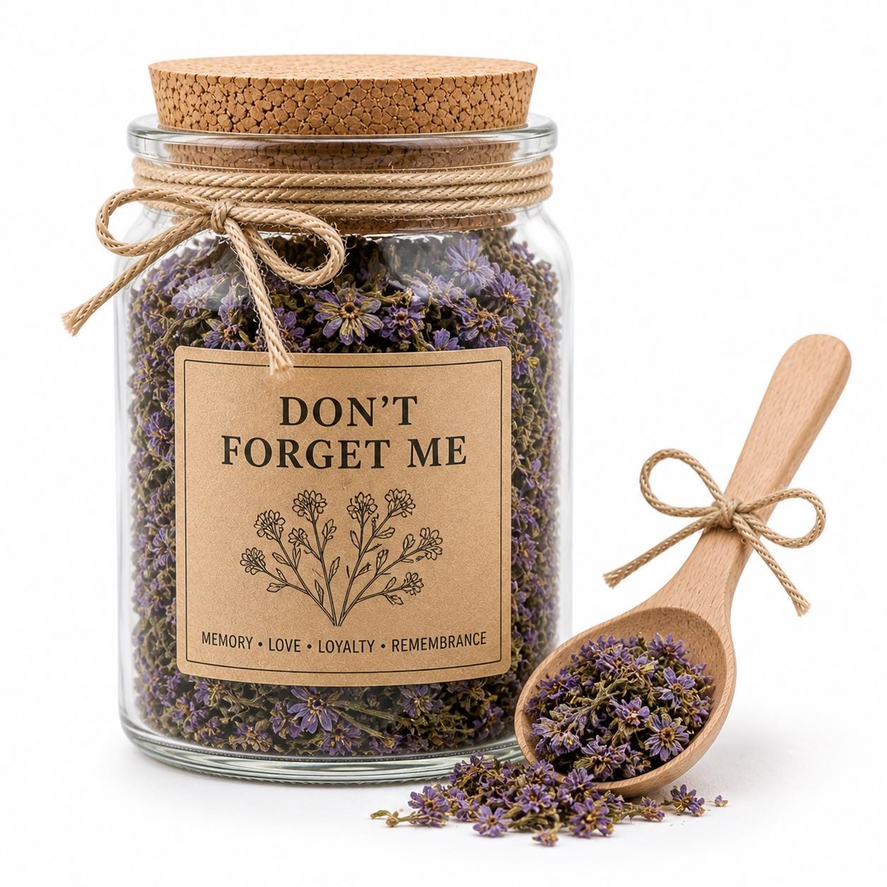Spell Jar + Spoon | Don't Forget Me | Dried, Cut & Sifted | Myosotis Spp | 50ML