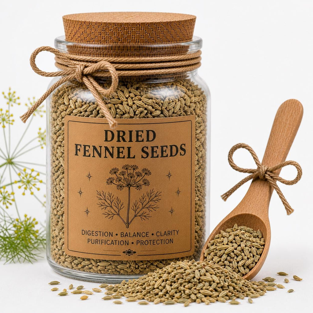 Herb Spell Jar + Spoon | Fennel Seeds | Dried, Cut & Sifted | Foeniculum Vulgare | 50ML