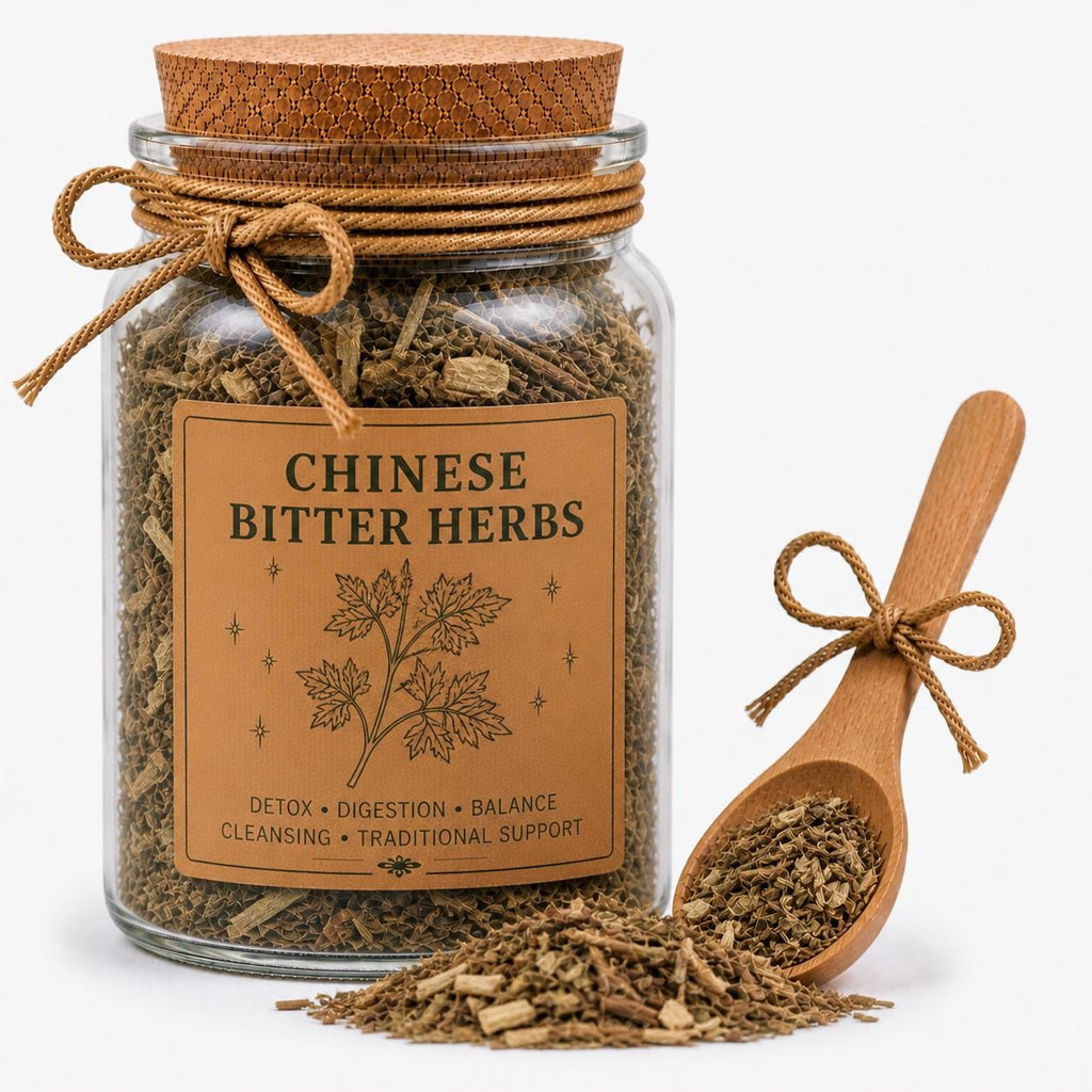 Herb Spell Jar + Spoon | Chinese Bitter Herbs | Dried, Cut & Sifted | Traditional Herbal Blend | 50ML
