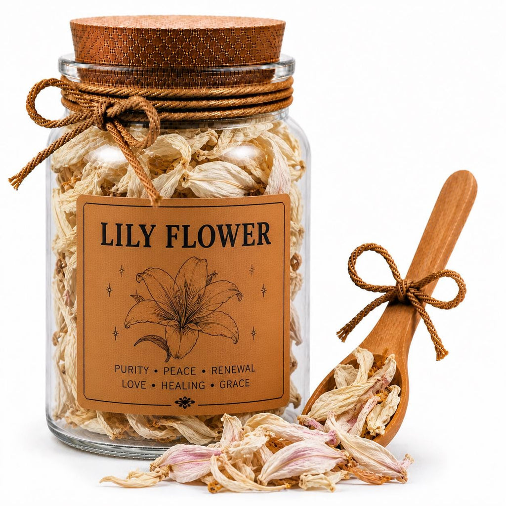 Herb Spell Jar + Spoon | Lily Flower | Dried, Cut & Sifted | Lilium Spp. | 50ML