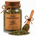 Herb Spell Jar + Spoon | Pure Peppermint | Dried, Cut & Sifted | Mentha x Piperita | 50ML