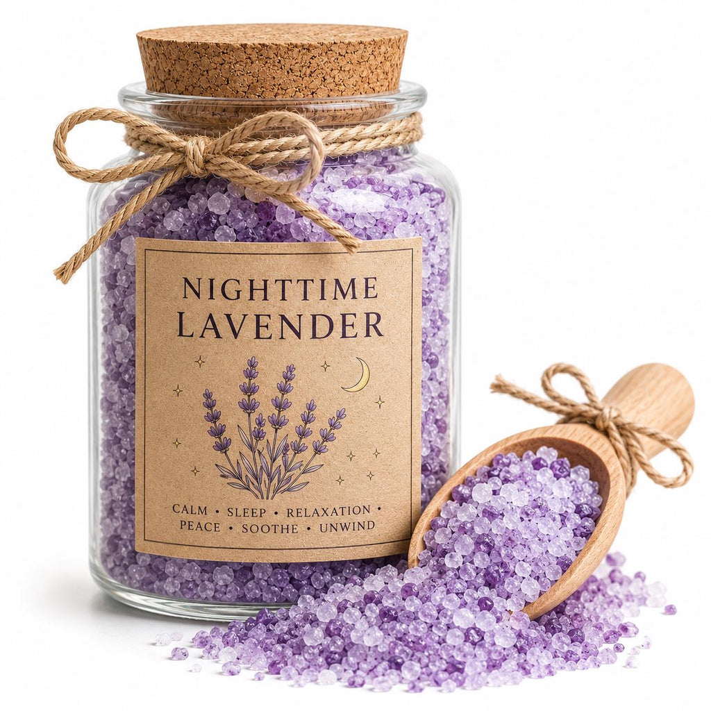 Herb Spell Jar + Spoon | Lavender (Epson Salt Blend) | Dried, Cut & Sifted | Botanical Soak | 50ML