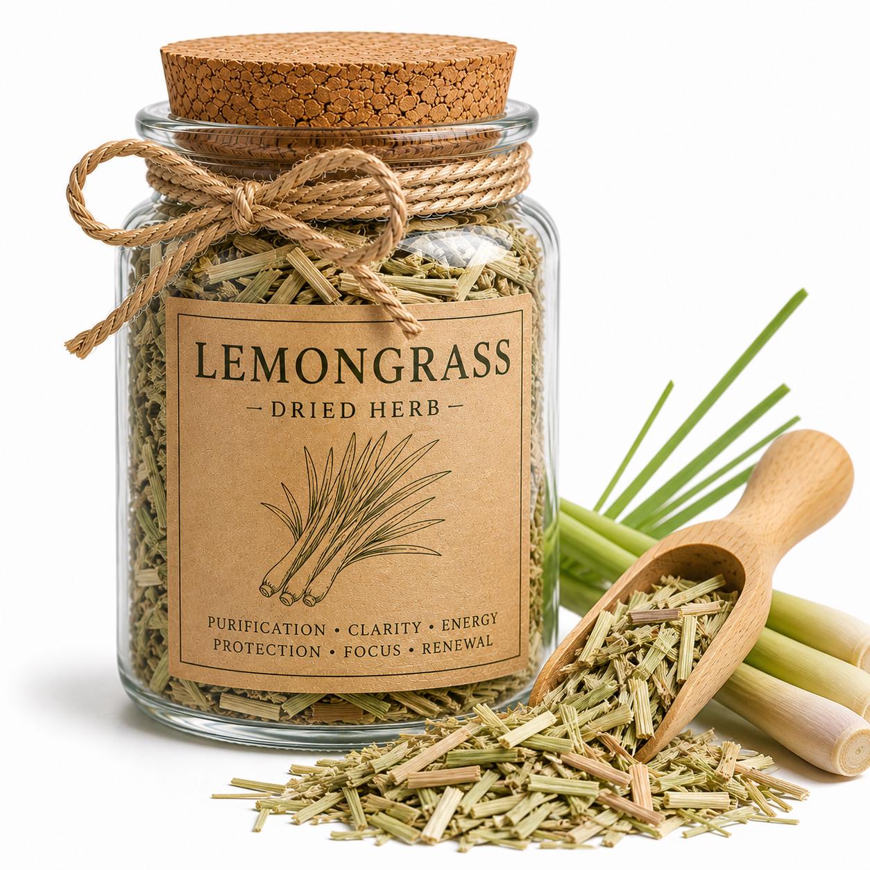 Herb Spell Jar + Spoon | Lemongrass | Dried, Cut & Sifted | Botanical | 50ML