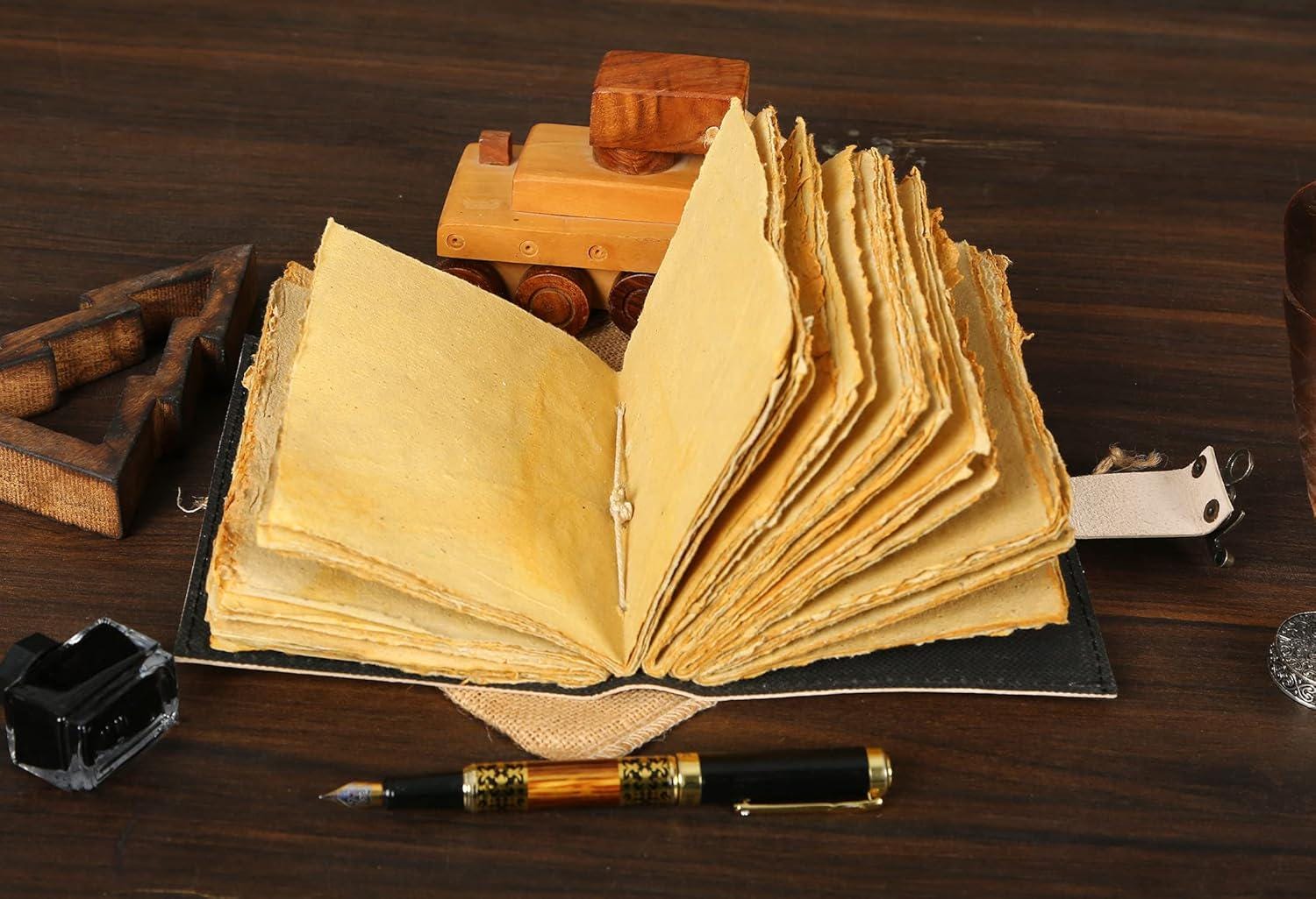 Witch Feather Quill Pen + Notebook Set | Vintage Journal | Book | Sun & Moon