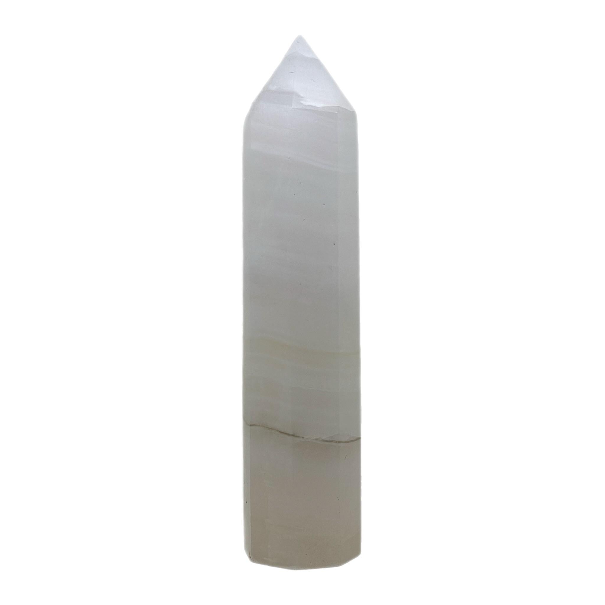 Crystal + Rocks | Polished | UV Reactive | Pink Mangano Calcite Tower | 6inch