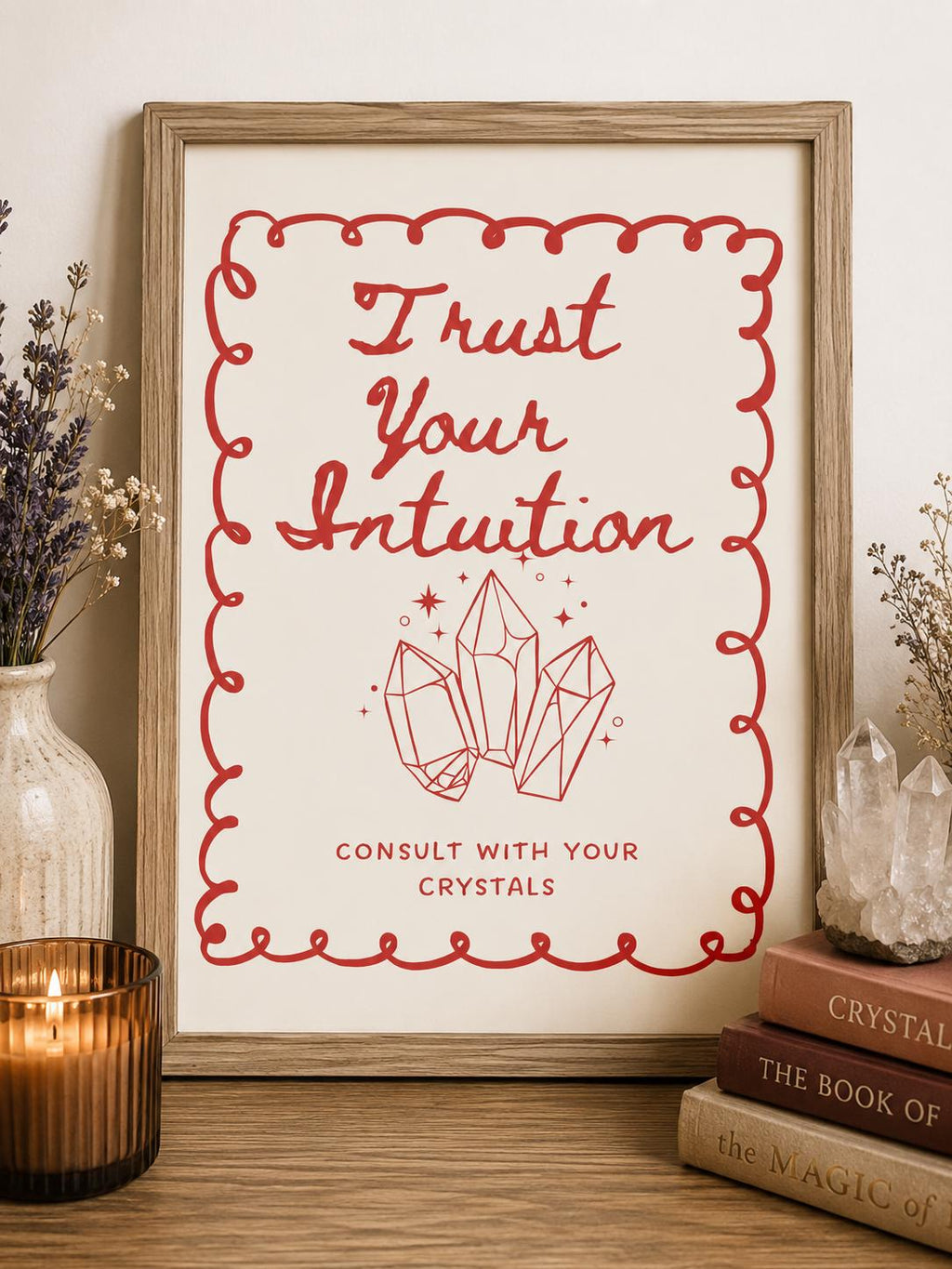 Trust Your Intuition | Digital Poster | Wall Art Decor | Crystal Art | Witchcraft Herbology Healing | Instant Download