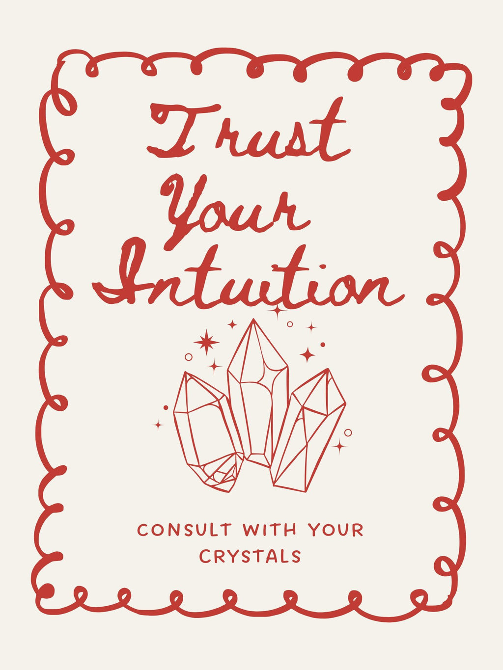 Trust Your Intuition | Digital Poster | Wall Art Decor | Crystal Art | Witchcraft Herbology Healing | Instant Download