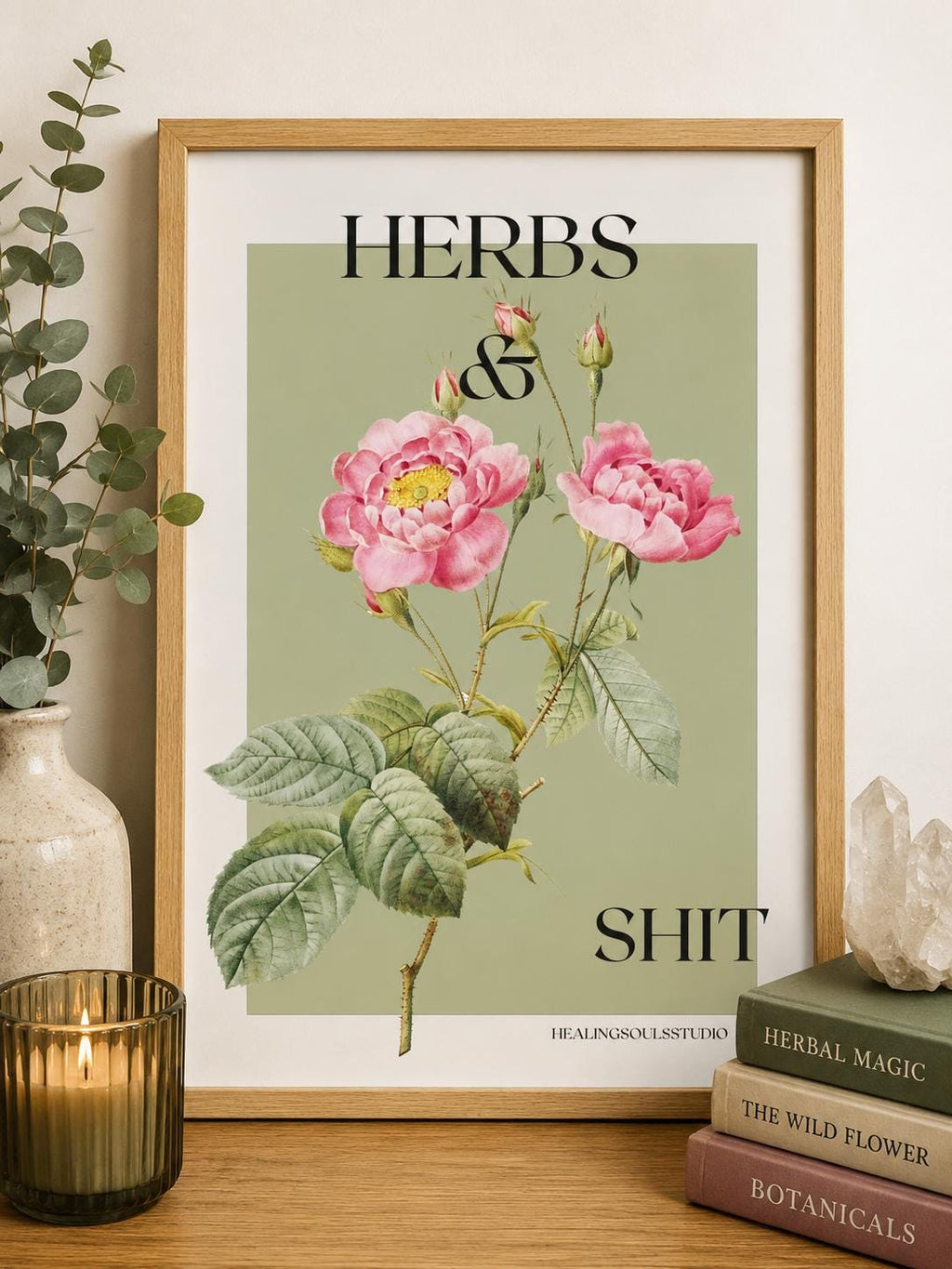 Herbs + Sh*t | Digital Poster | Wall Art Decor | Herb Art | Witchcraft Herbology Healing | Instant Download