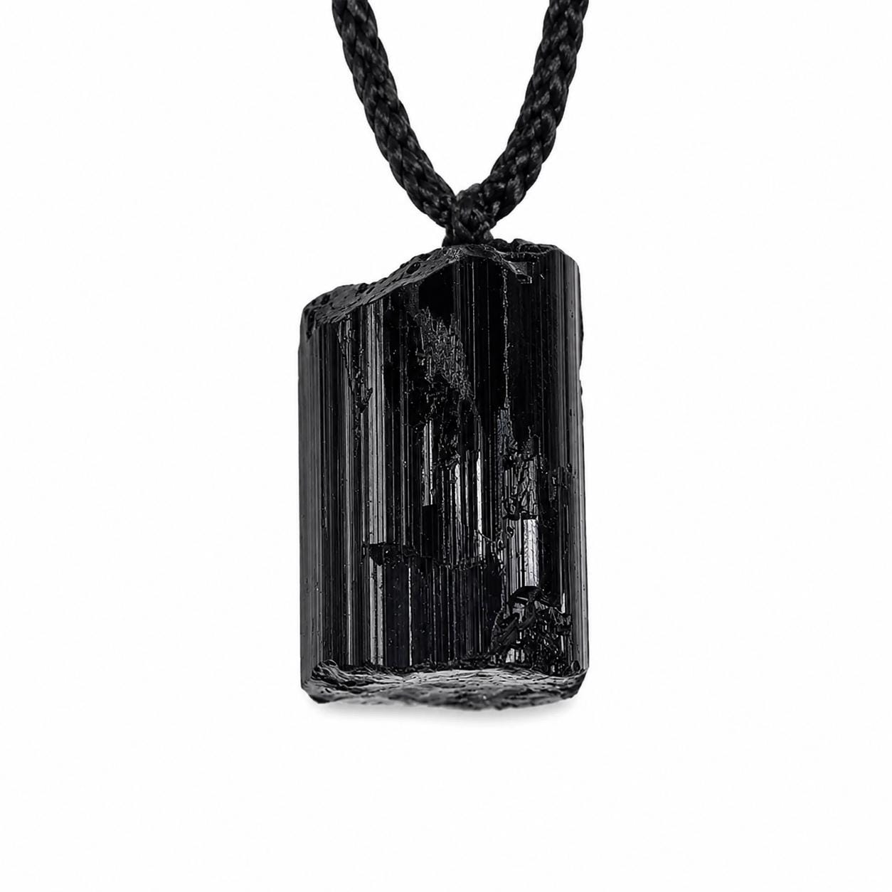 Black Tourmaline Crystal | Pendant Necklace | Raw Crystal | Protection + Grounding | Pendant