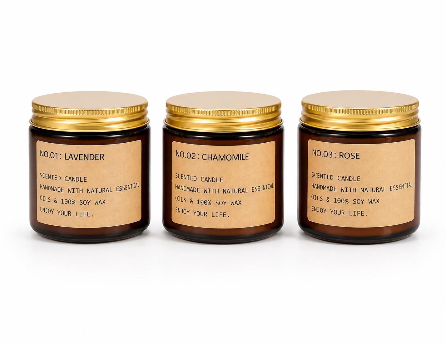 Handmade Aromatherapy | Soy Candle | Calm | Scented | Cozy | Healing | Warm | Decor | Lavender | Chamomile | Rose
