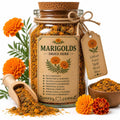 Herb Spell Jar + Spoon | Marigolds | Dried, Cut & Sifted | Tagetes Erecta | 50ML