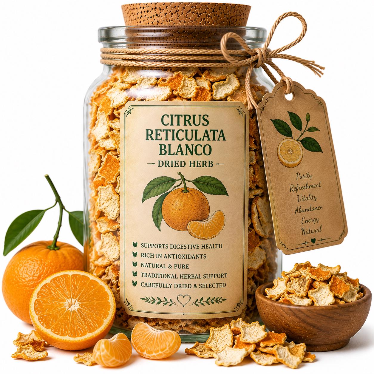 Herb Spell Jar + Spoon | Citrus Reticulata Blanco | Dried, Cut & Sifted | Citrus Reticulata Blanco | 50ML