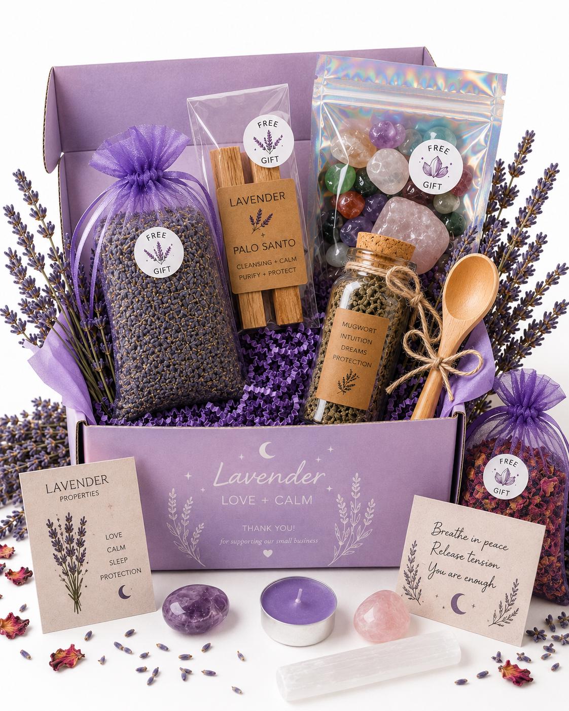 Spell Jar + Spoon Bundle | Moon Magic Trio Deluxe Gift Box | Dried, Cut & Sifted | Mugwort | Lavender | Rose Petal | 150ML