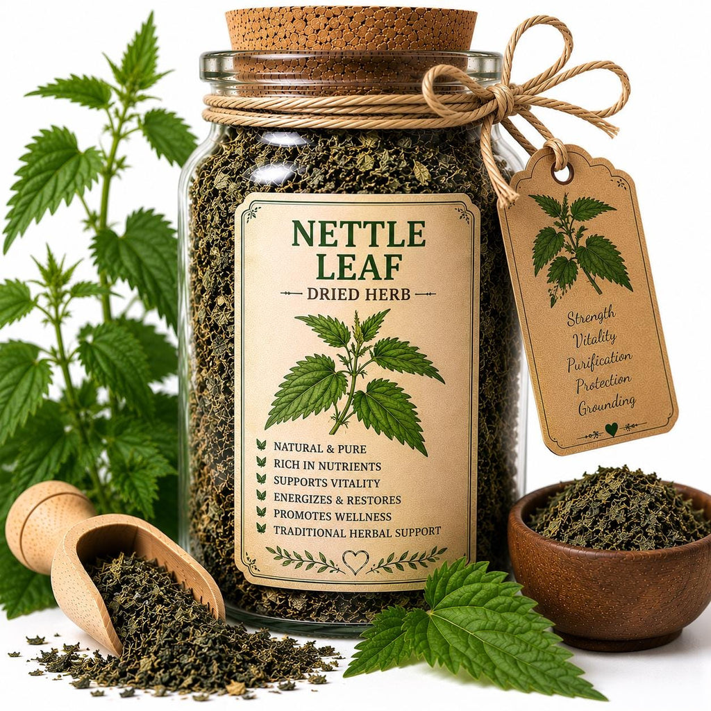 Herb Spell Jar + Spoon | Nettle Leaf | Dried, Cut & Sifted | Urtica Dioica | 50ML