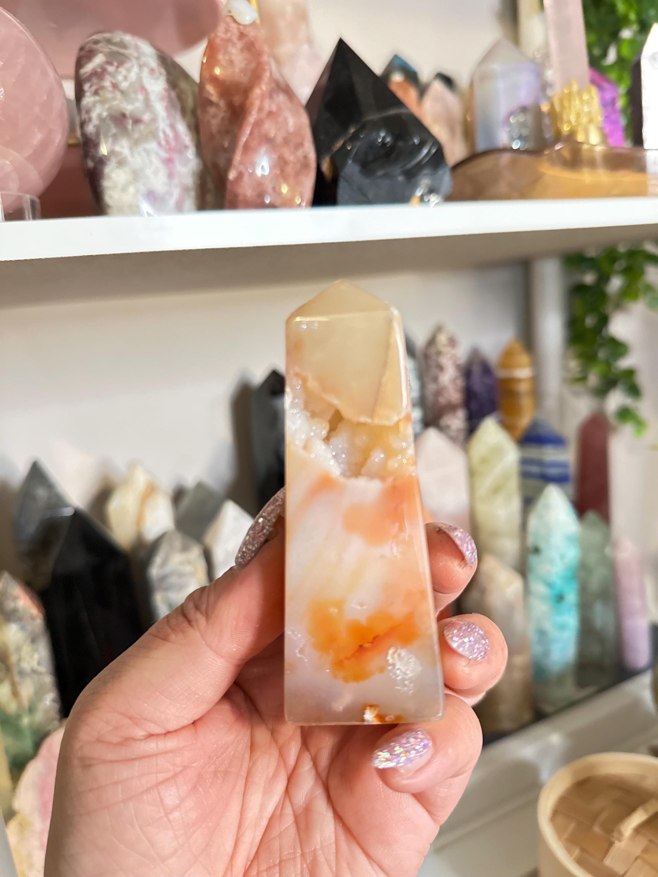 Crystal + Rocks | Super Druzy | Carnelian Agate Tower | 4in