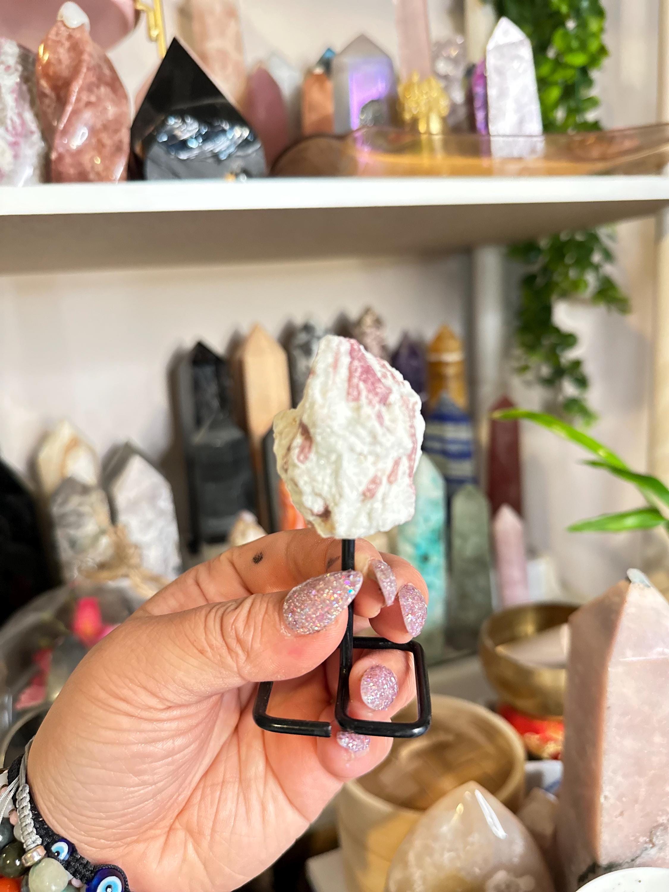 Crystal + Rocks | Unique | Pink Tourmaline on a Stand | 3.5in