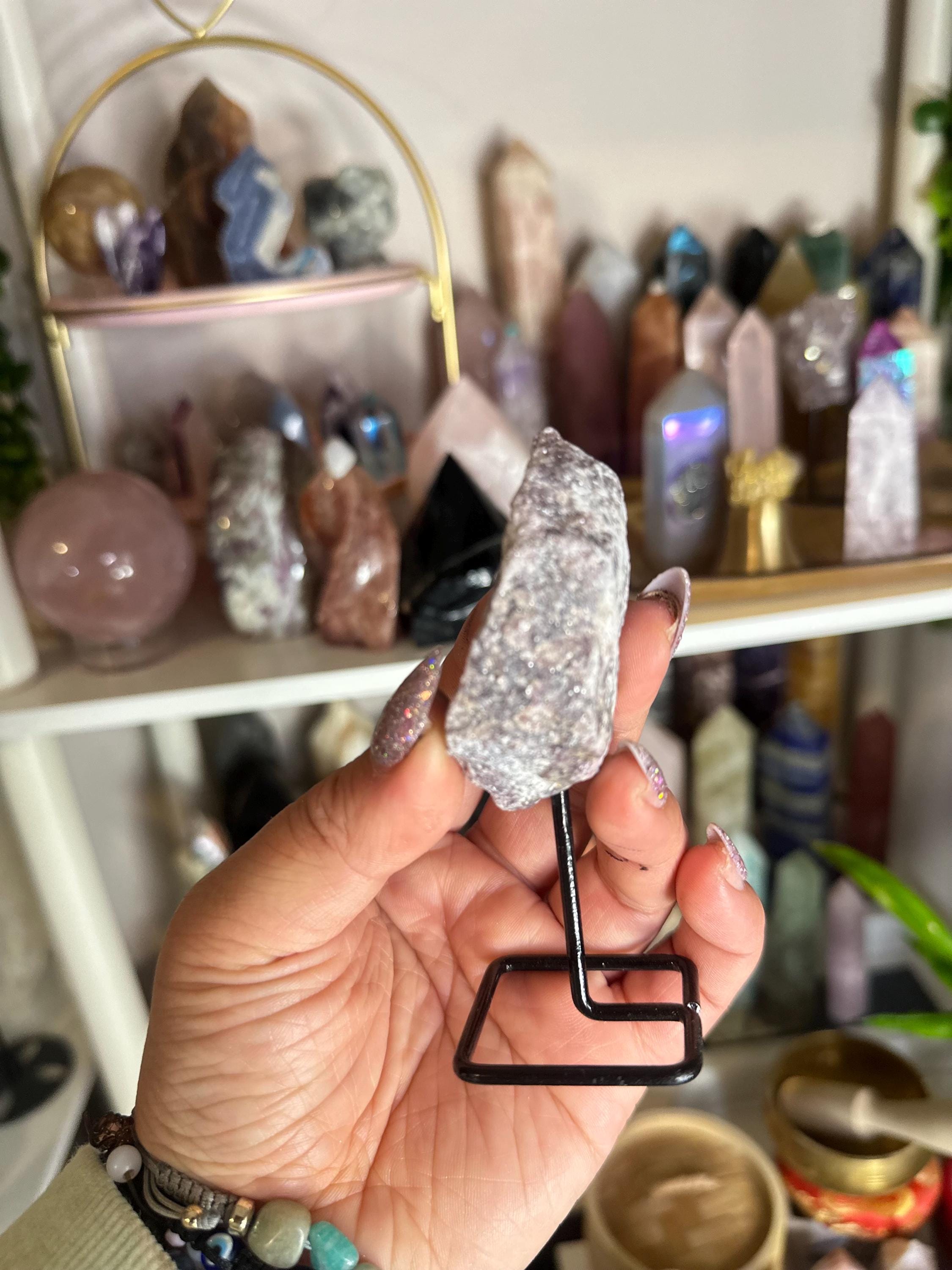 Crystal + Rocks | Irregular + Sparkly | Lepidolite on a Stand | 3.5in