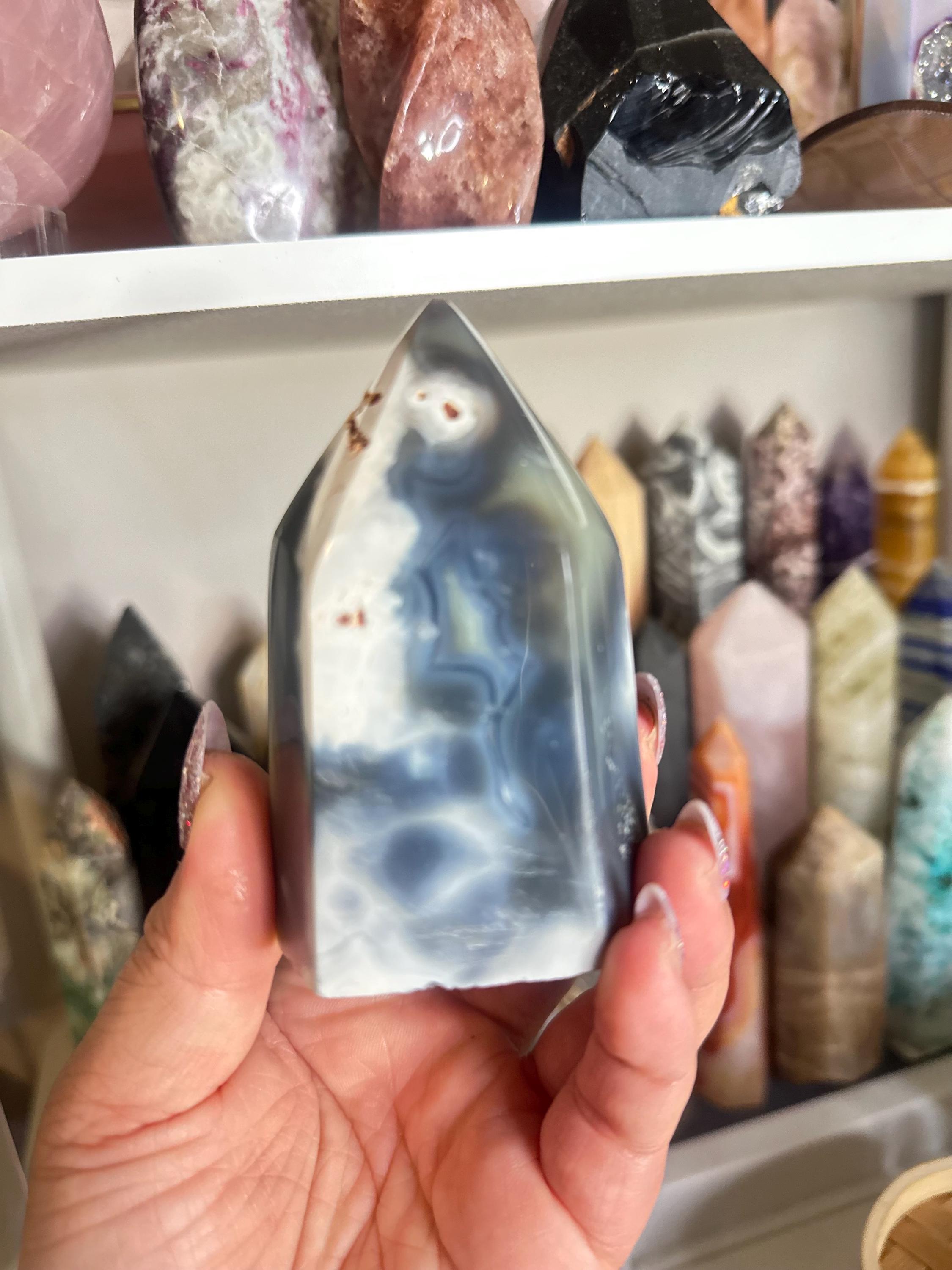 Crystal + Rocks | Polished | Chunky Orca Agate Tower | 3inch