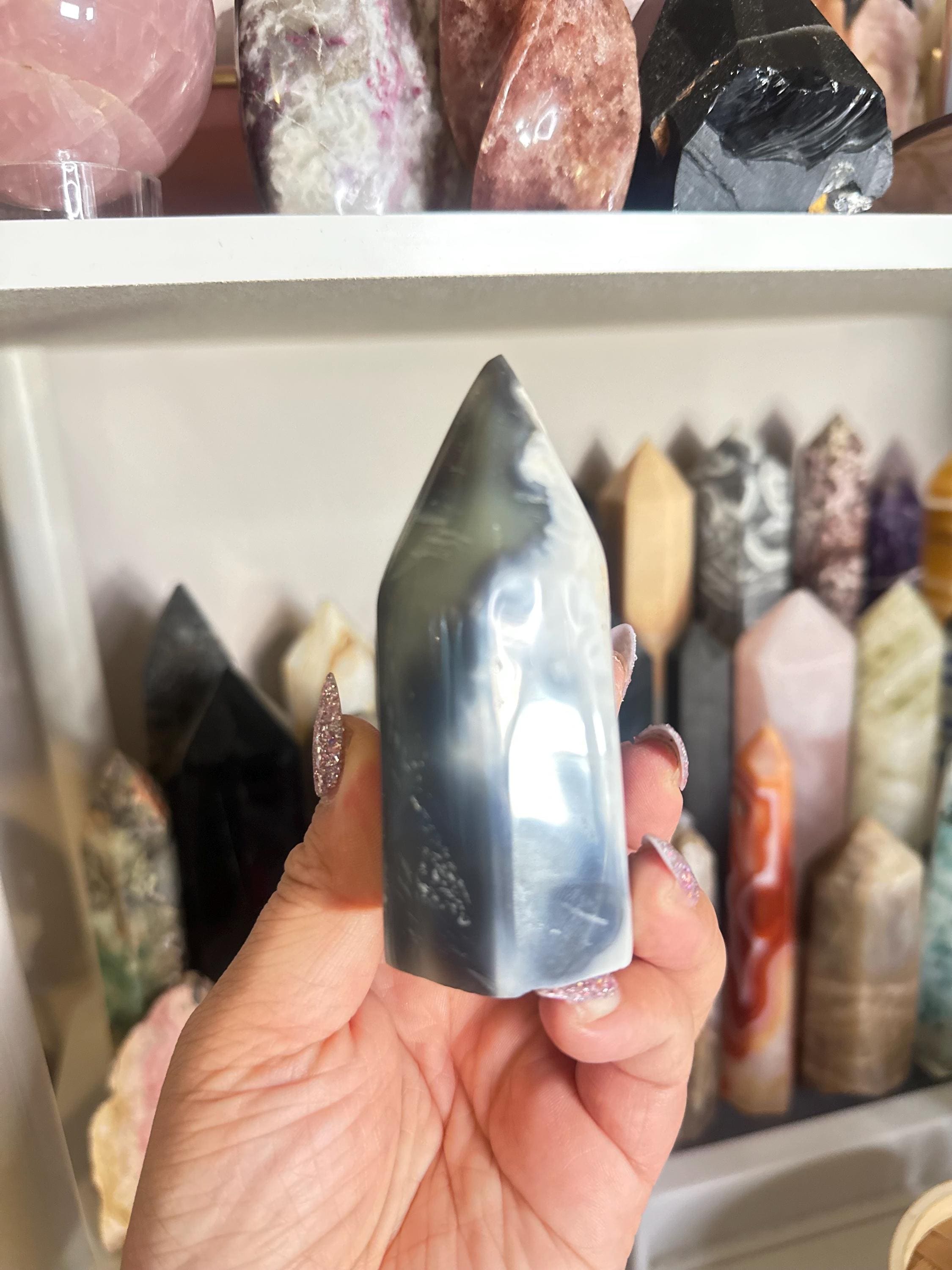 Crystal + Rocks | Polished | Chunky Orca Agate Tower | 3inch