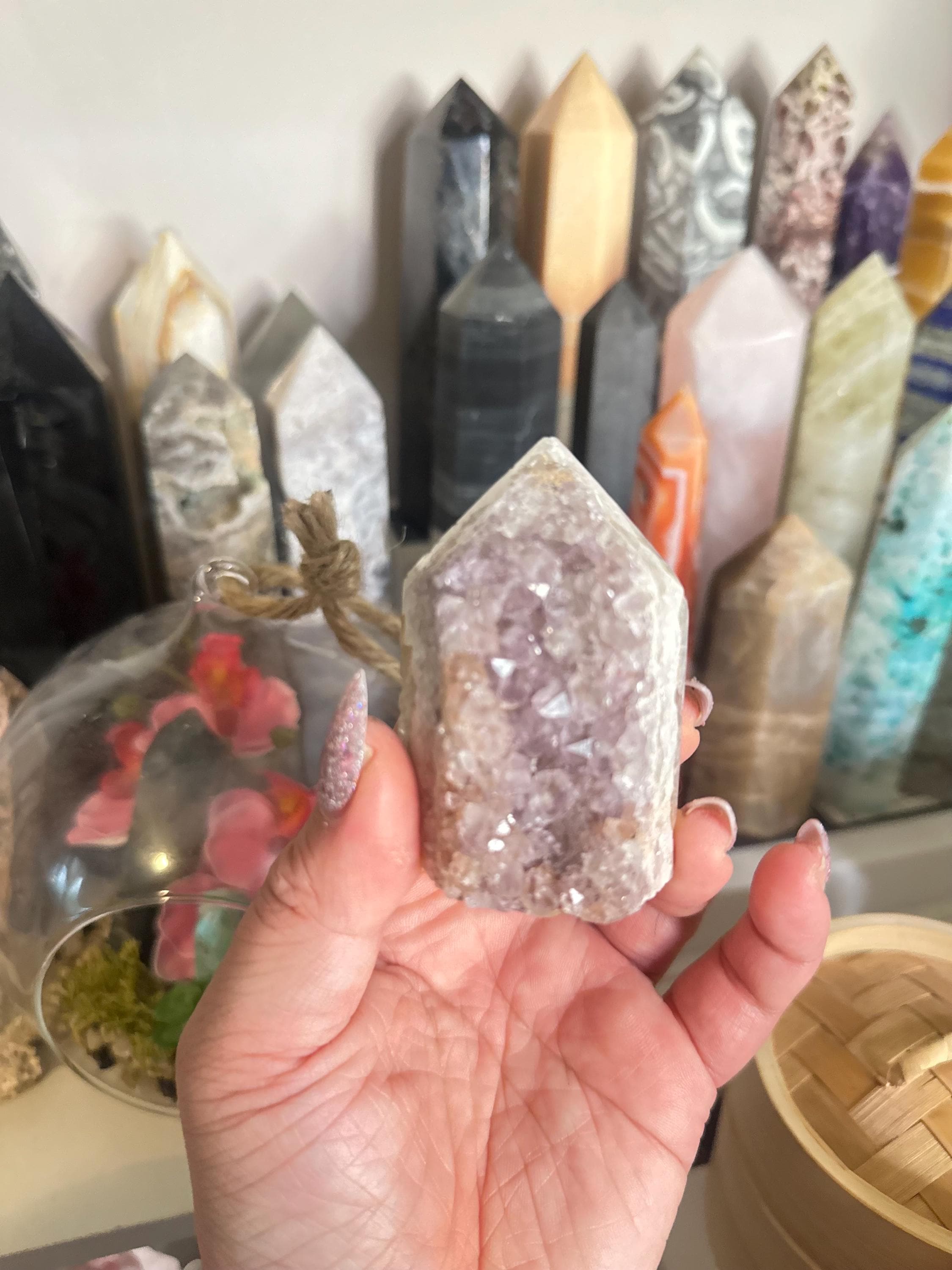 Crystal + Rocks | Sparkly | Amethyst Geode Tower | 3inch