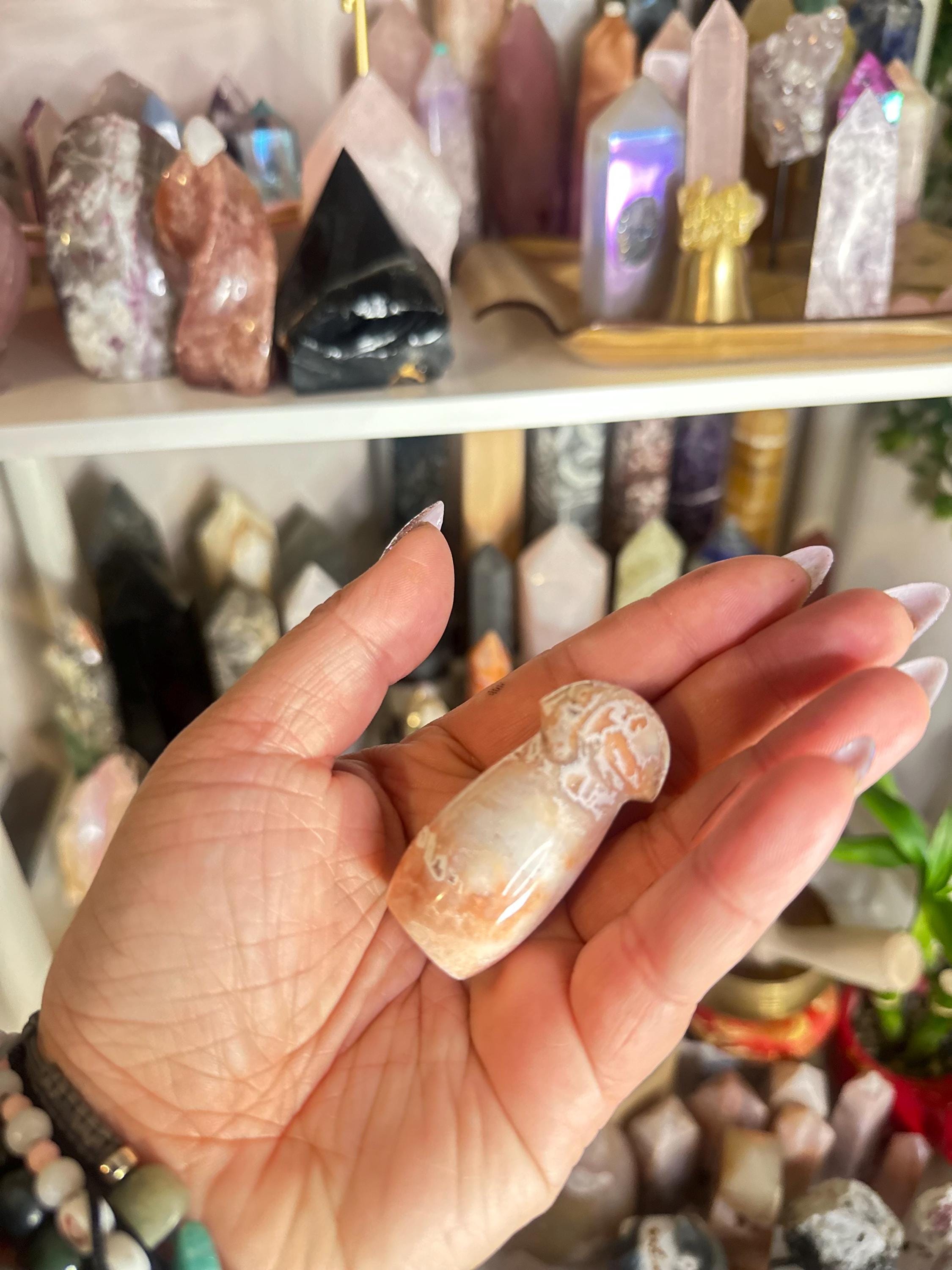 Crystal + Rocks | Polished | Pink Crazy Laced Agate Mushroom | 2inch