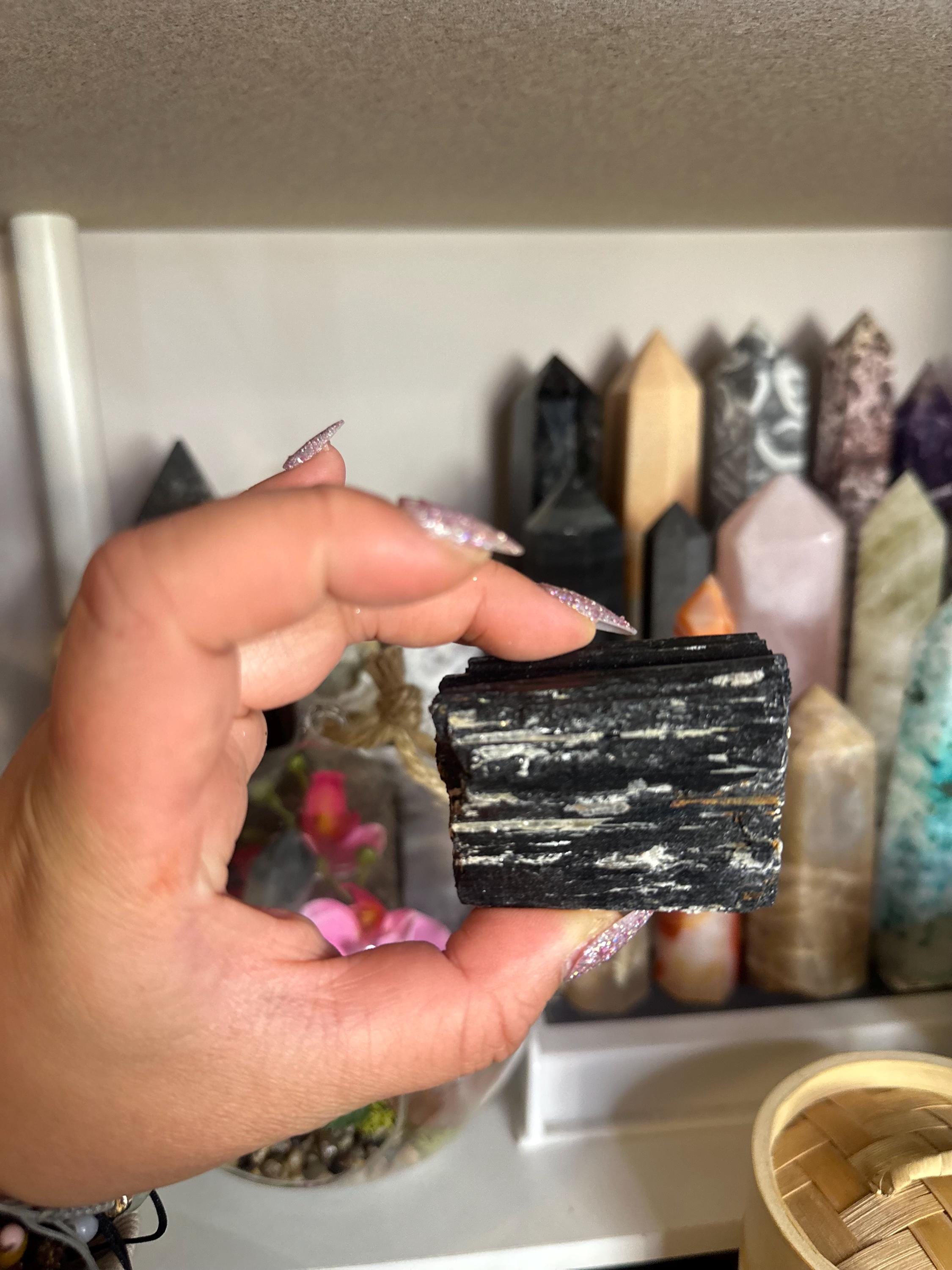Crystal + Rocks | Stunning | Black Tourmaline in Muscovite Raw Chunks | 2-4in