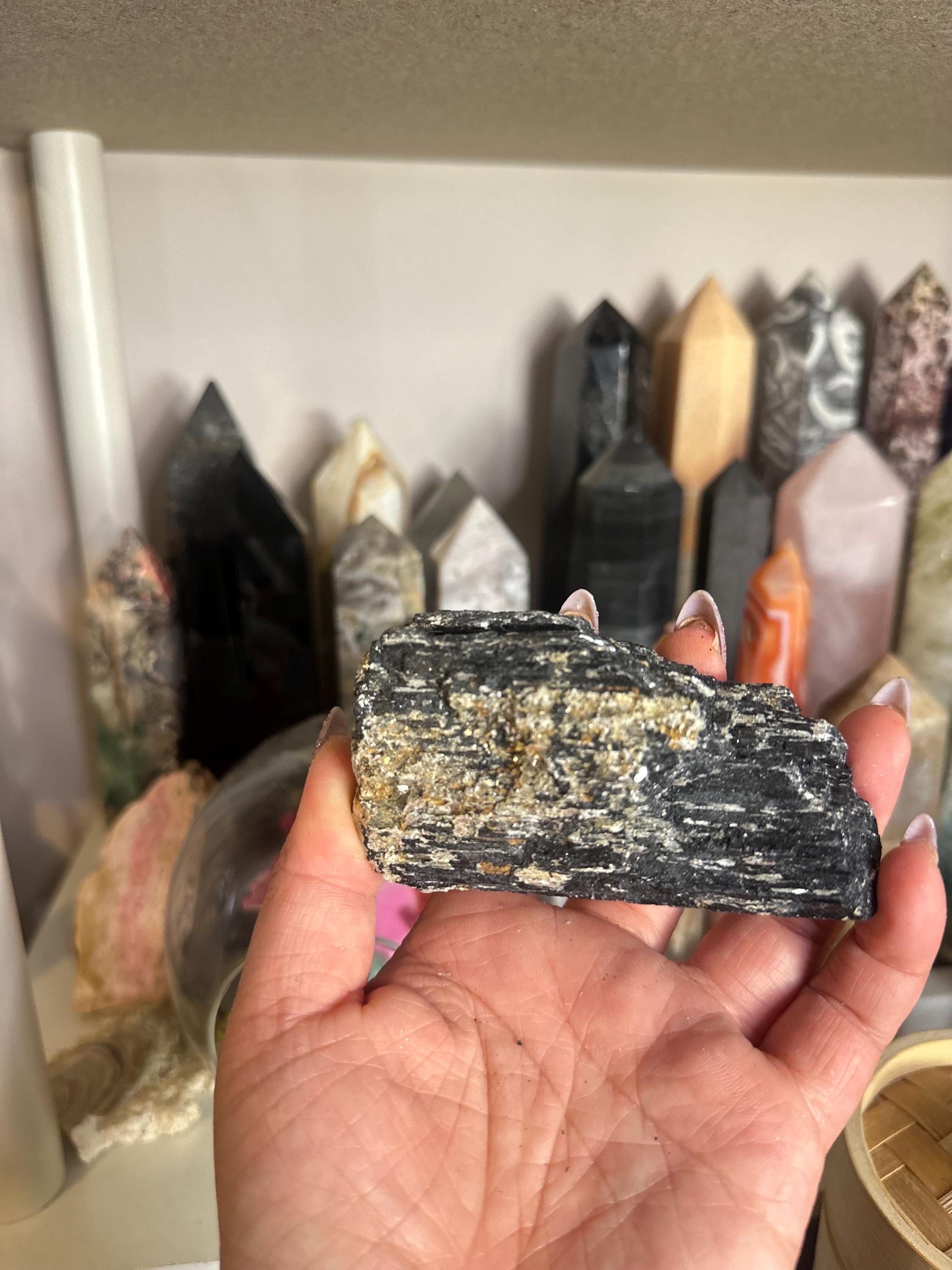 Crystal + Rocks | Stunning | Black Tourmaline in Muscovite Raw Chunks | 2-4in
