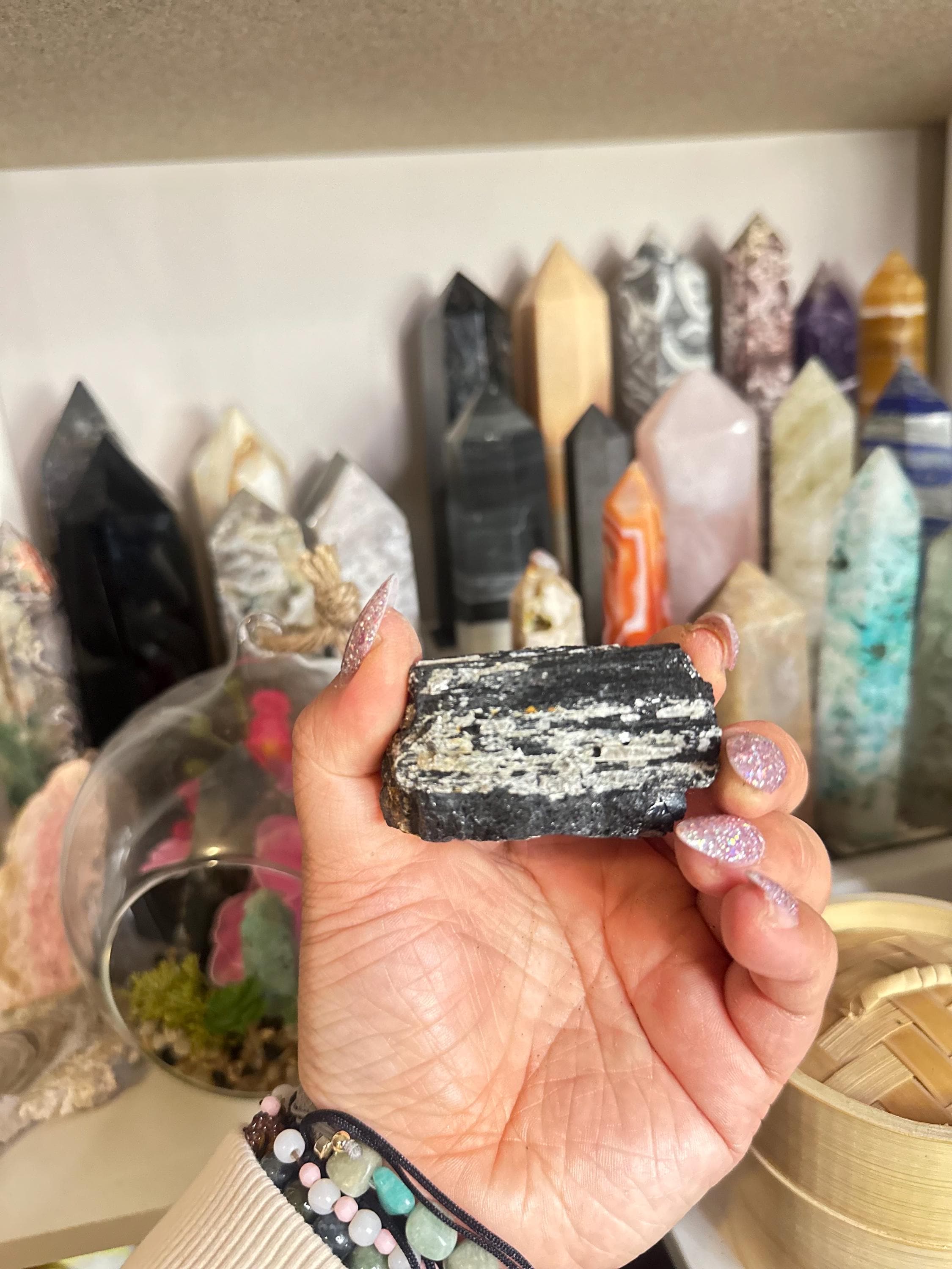 Crystal + Rocks | Stunning | Black Tourmaline in Muscovite Raw Chunks | 2-4in
