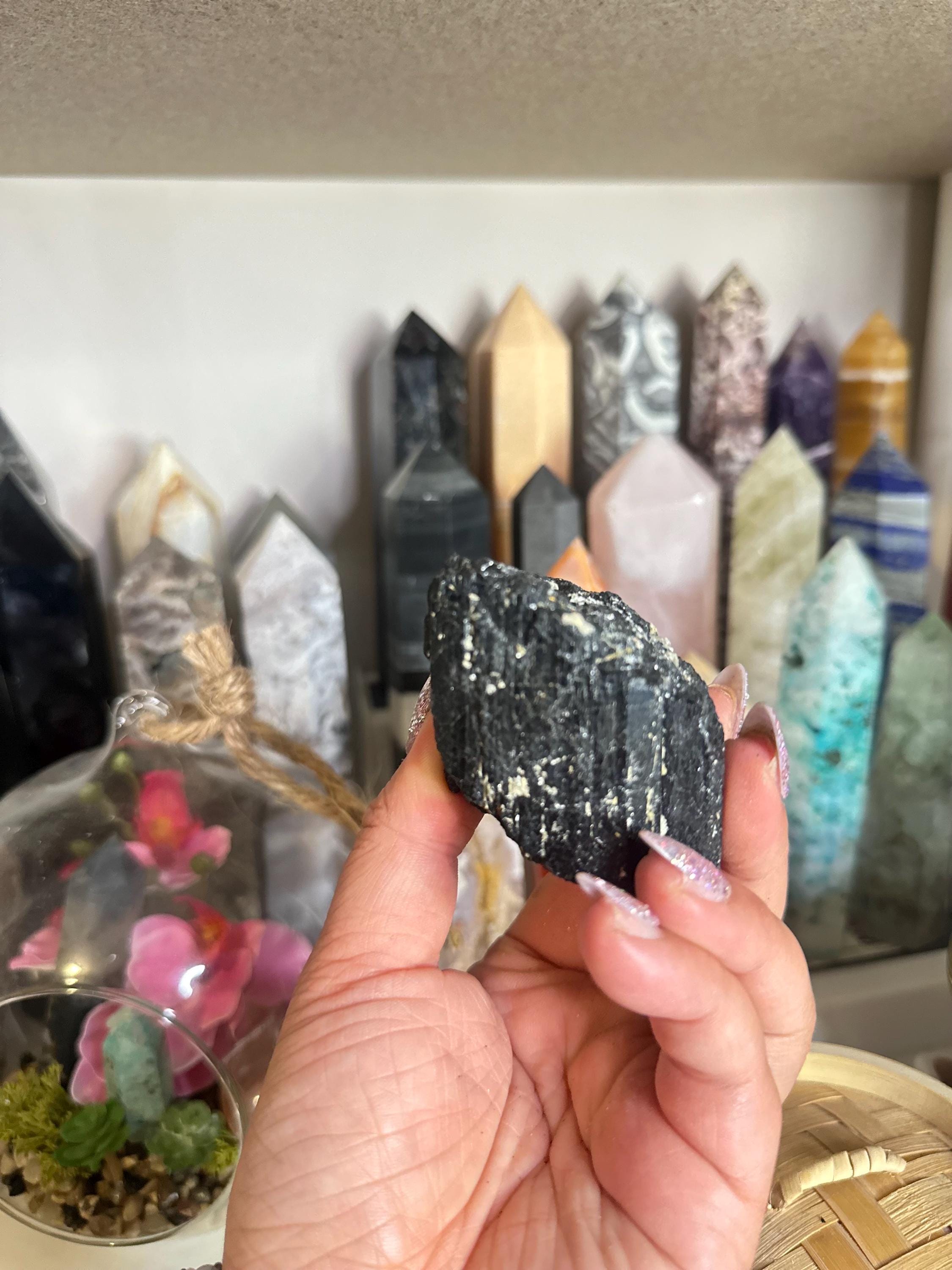 Crystal + Rocks | Stunning | Black Tourmaline in Muscovite Raw Chunks | 2-4in