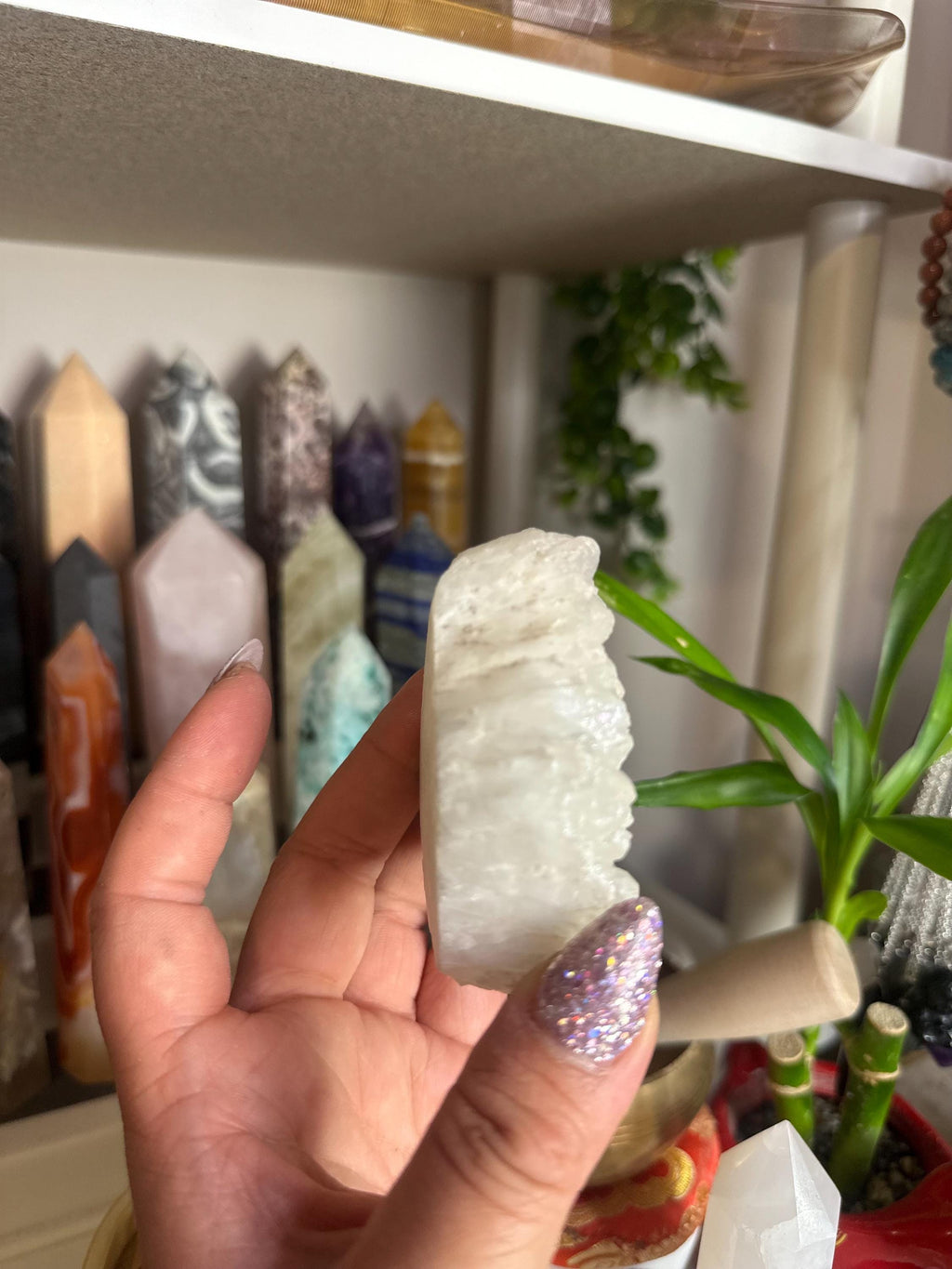 Crystal + Rocks| Rainbow Dusted Angel Aura |  Quartz Cluster | 3inch