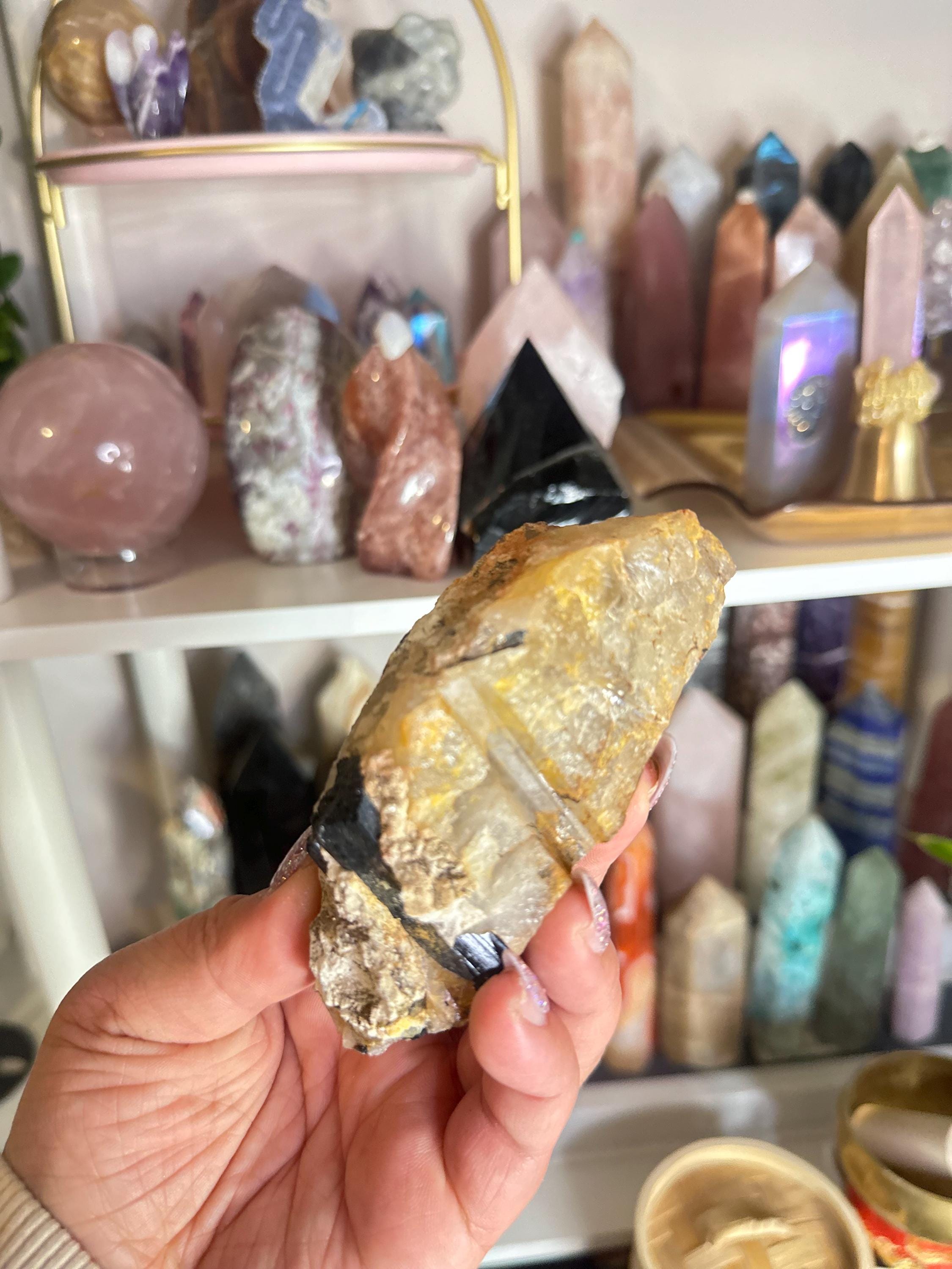 Crystal + Rocks | Stunning Raw Specimen | Black Tourmaline in Quartz | 4.5in