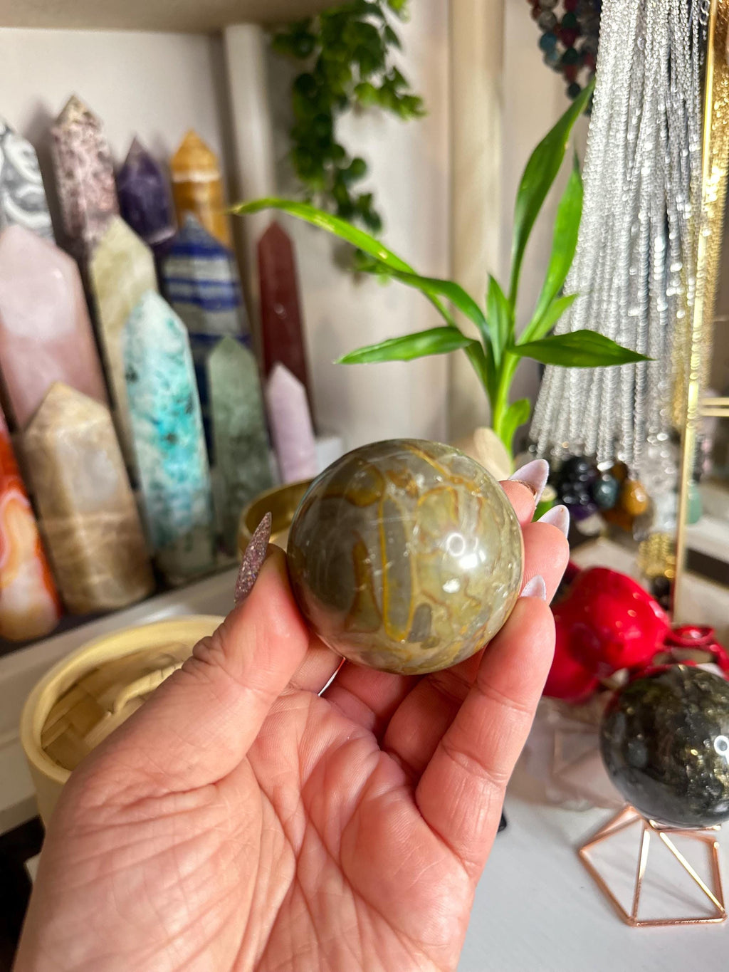 Crystal + Rocks | Polished | Picasso Jasper Sphere | 2inch