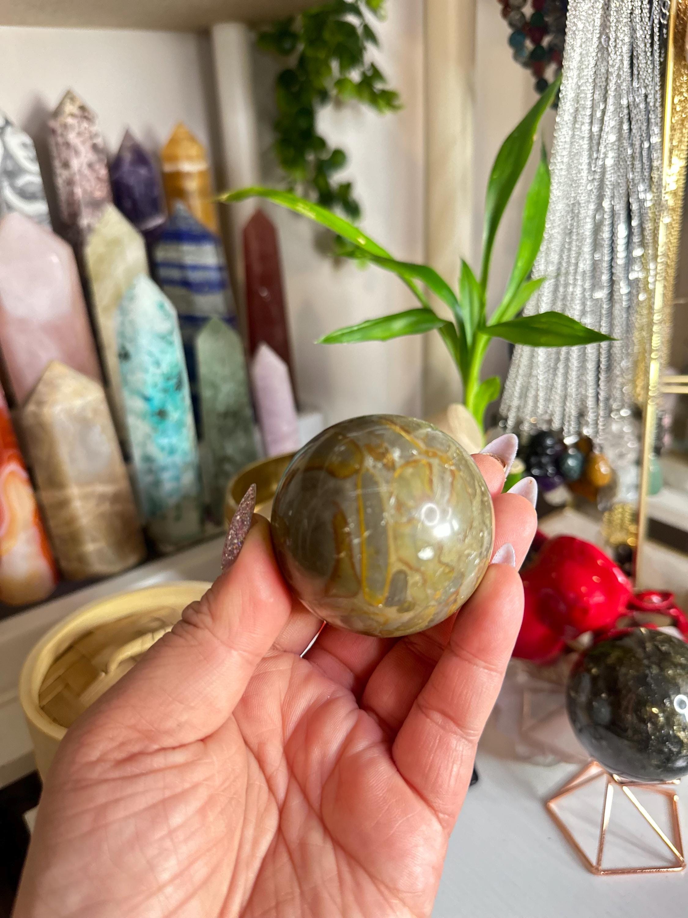 Crystal + Rocks | Polished | Picasso Jasper Sphere | 2inch